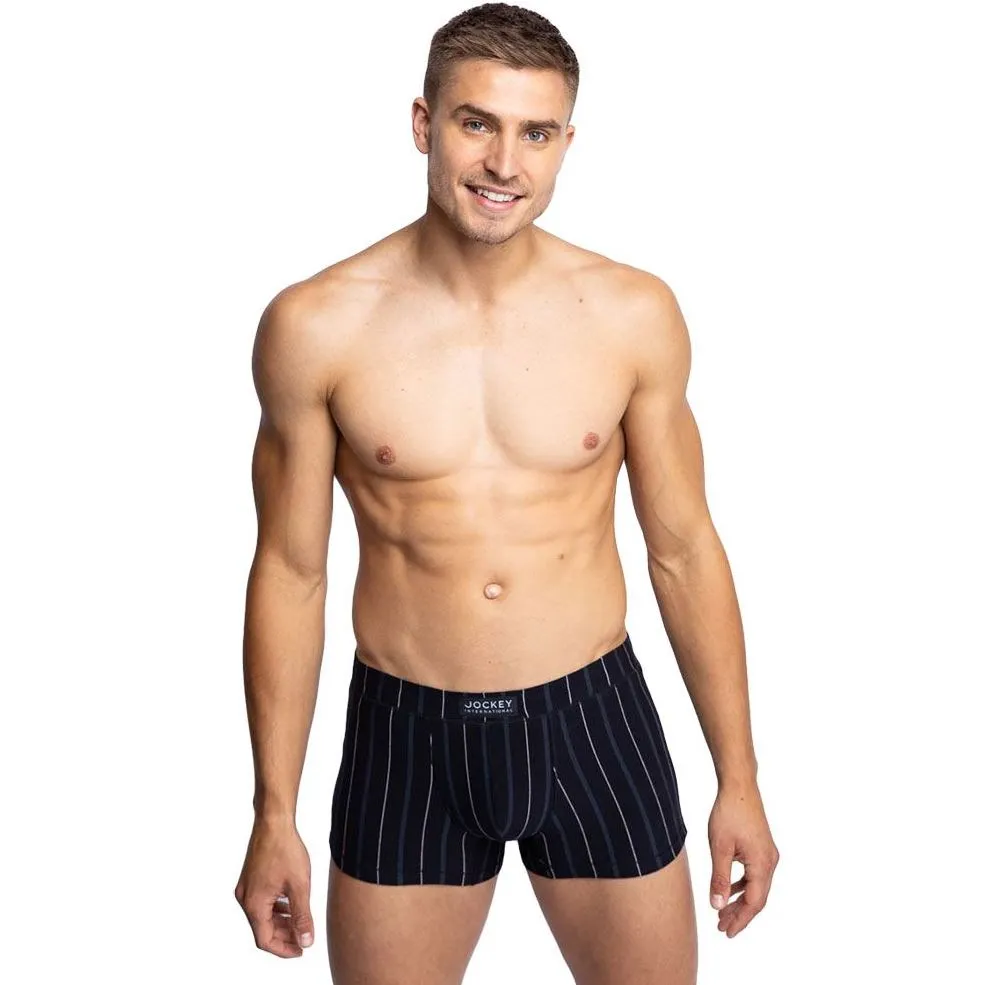 10 x Jockey Mens London Trunks Underwear Striped Black Jocks