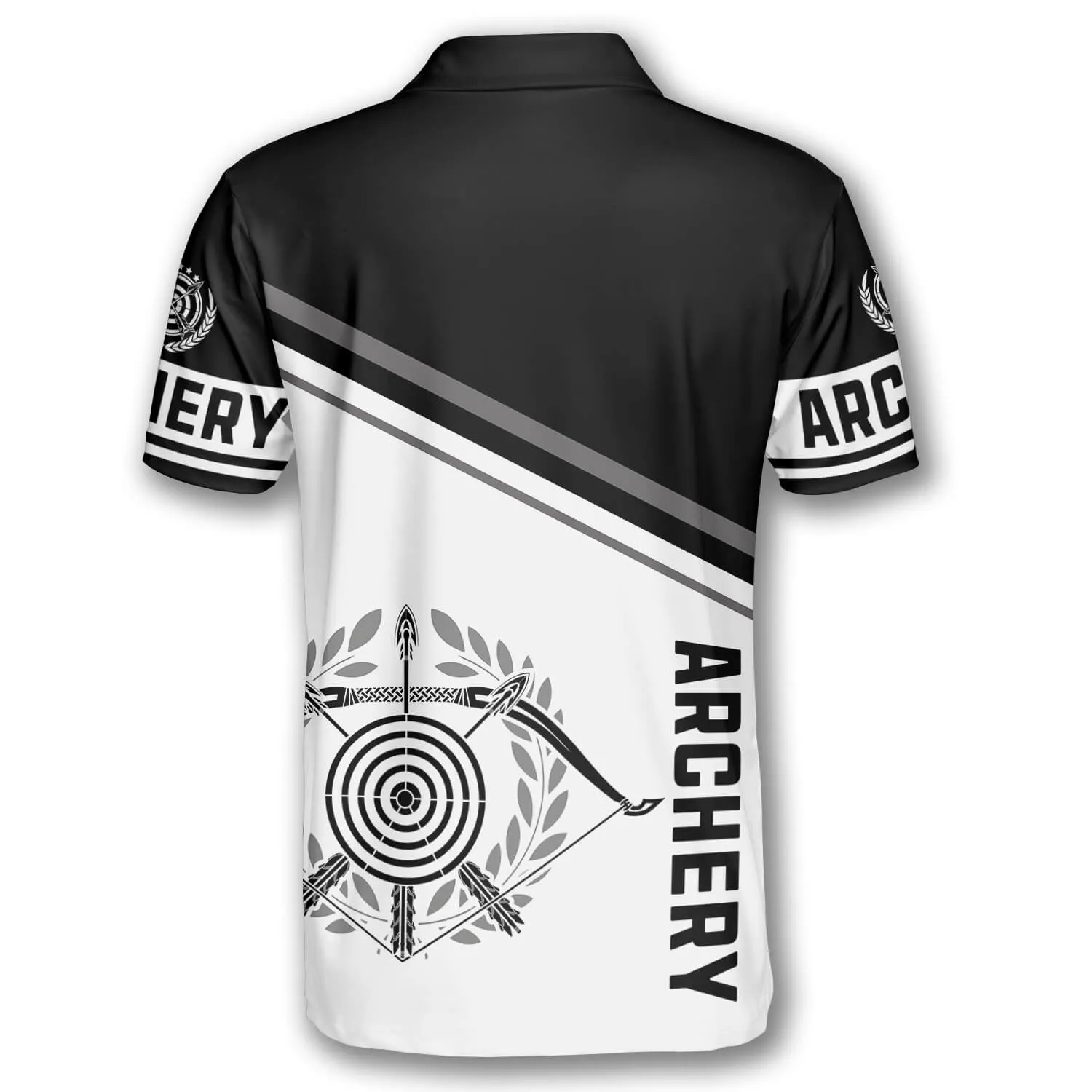 Archery Emblem Black White Version Custom Archery Shirts for Men, Best Gift for Archery Lover