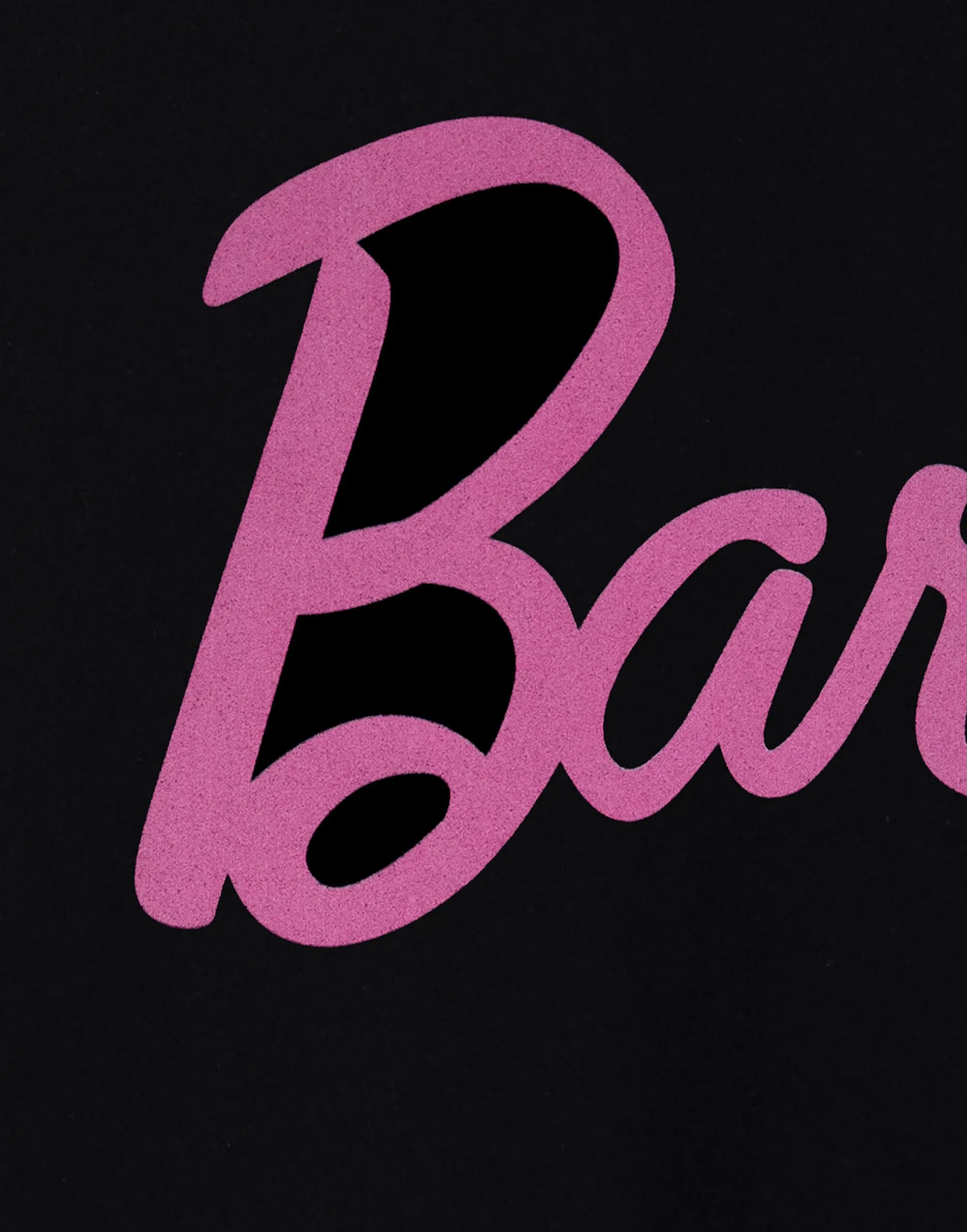 Barbie Women's Black With Pink Classic Logo Short Sleeve T-Shirt