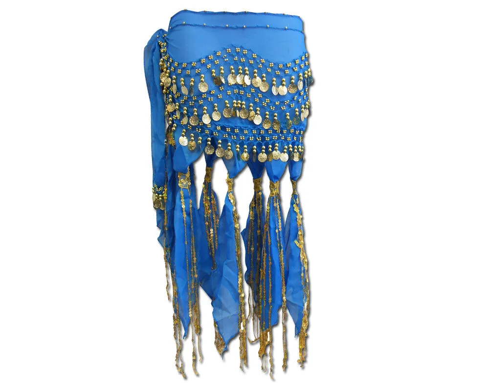 Belly Dance Hip Scarf Sash with Sequins Tassels Skirt