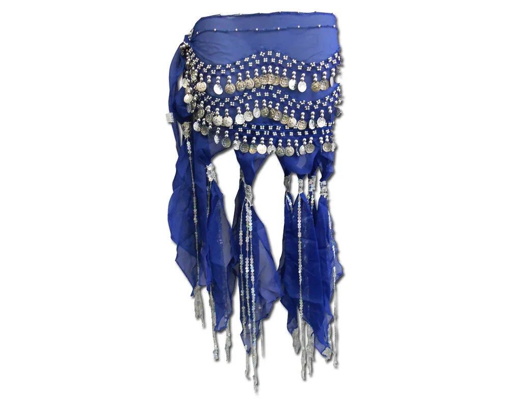 Belly Dance Hip Scarf Sash with Sequins Tassels Skirt