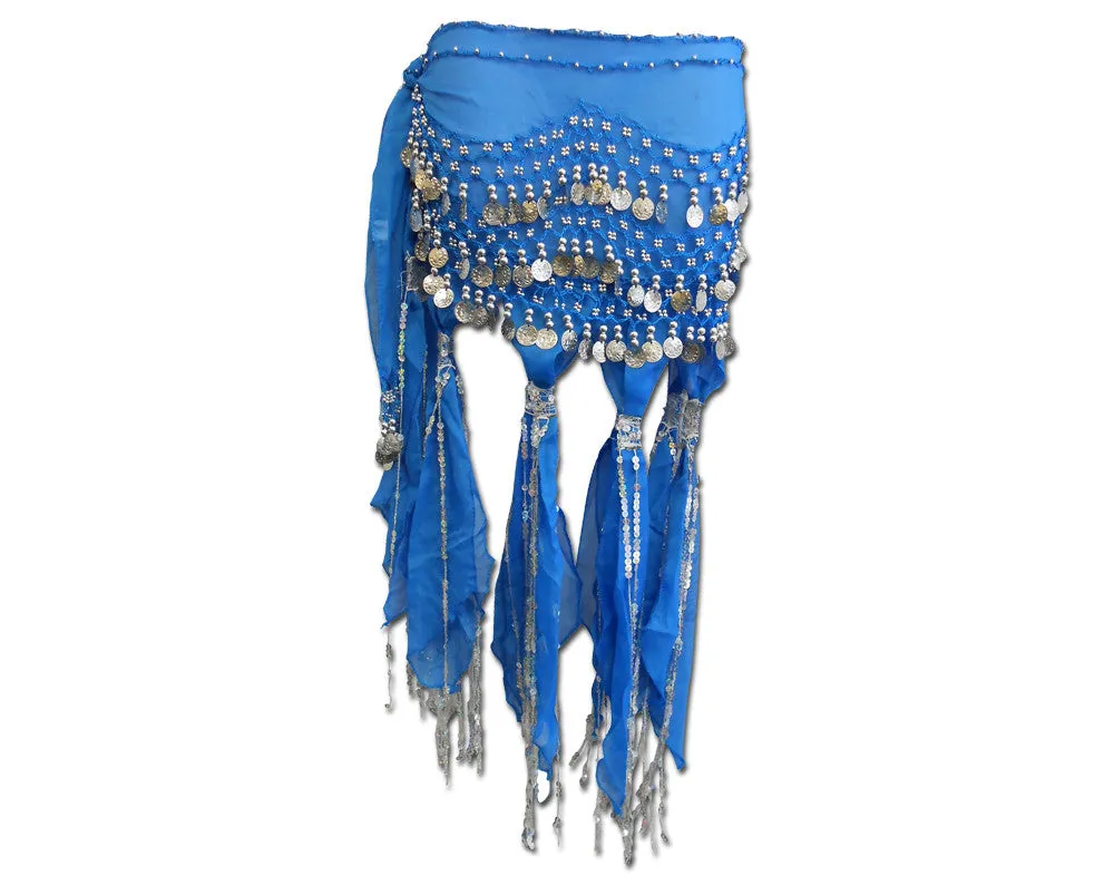 Belly Dance Hip Scarf Sash with Sequins Tassels Skirt