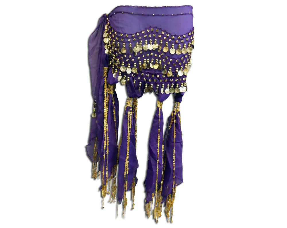 Belly Dance Hip Scarf Sash with Sequins Tassels Skirt