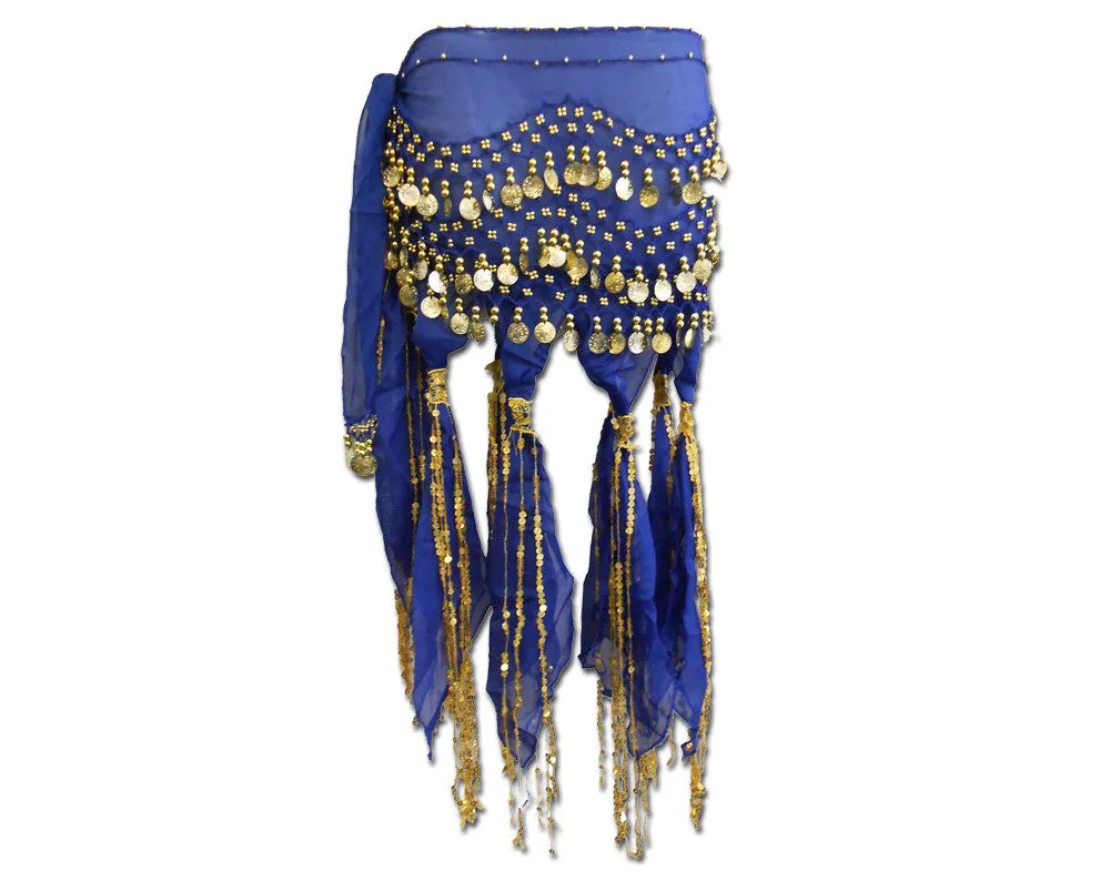 Belly Dance Hip Scarf Sash with Sequins Tassels Skirt