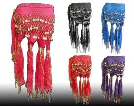 Belly Dance Hip Scarf Sash with Sequins Tassels Skirt