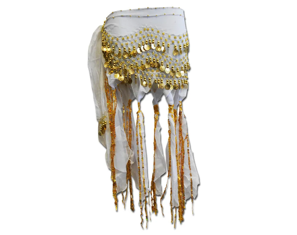 Belly Dance Hip Scarf Sash with Sequins Tassels Skirt