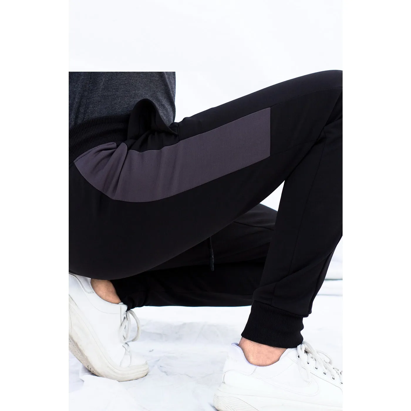 Black Sports Side Stripe Joggers