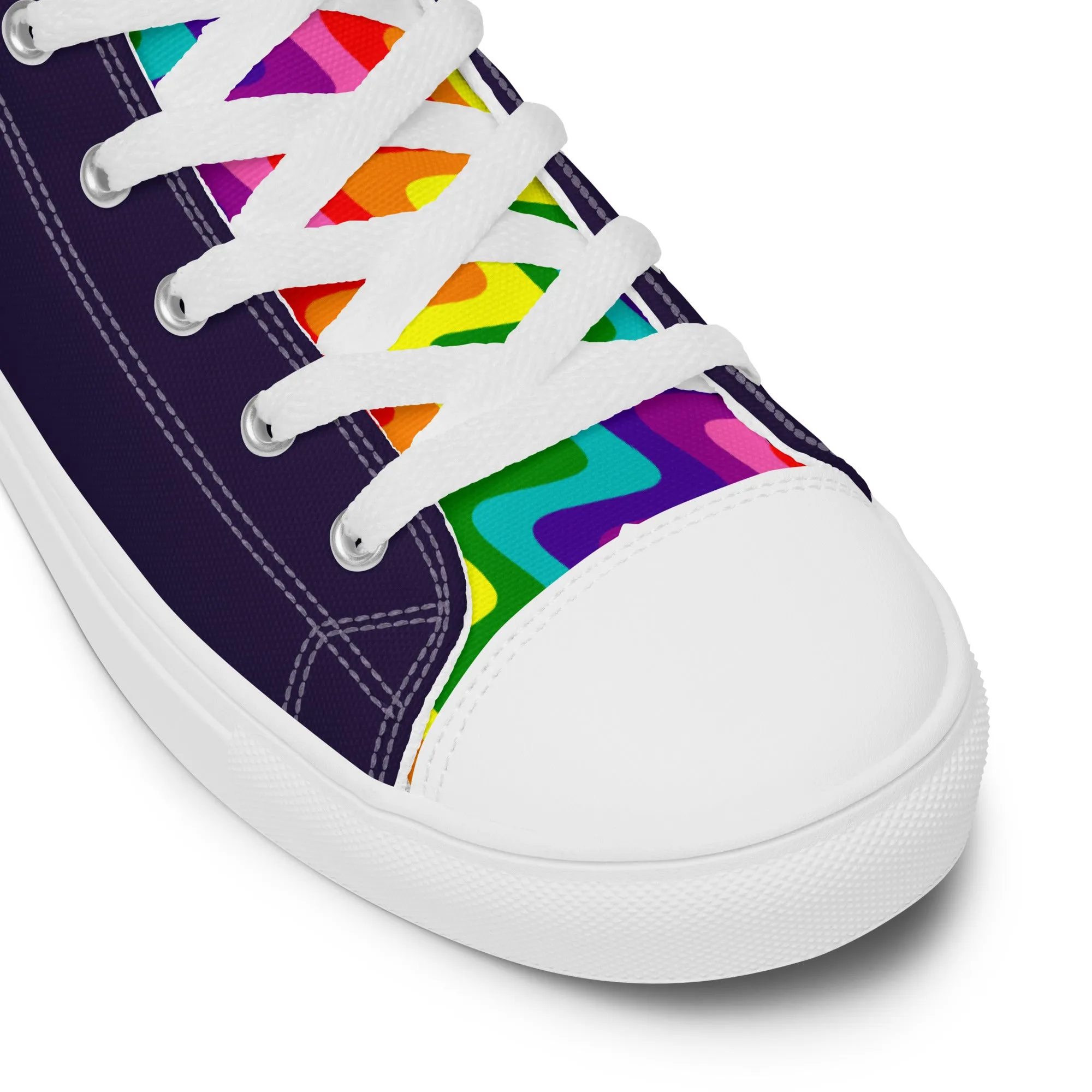 Blue and Original Pride Flag High Top Trainers (female sizes)