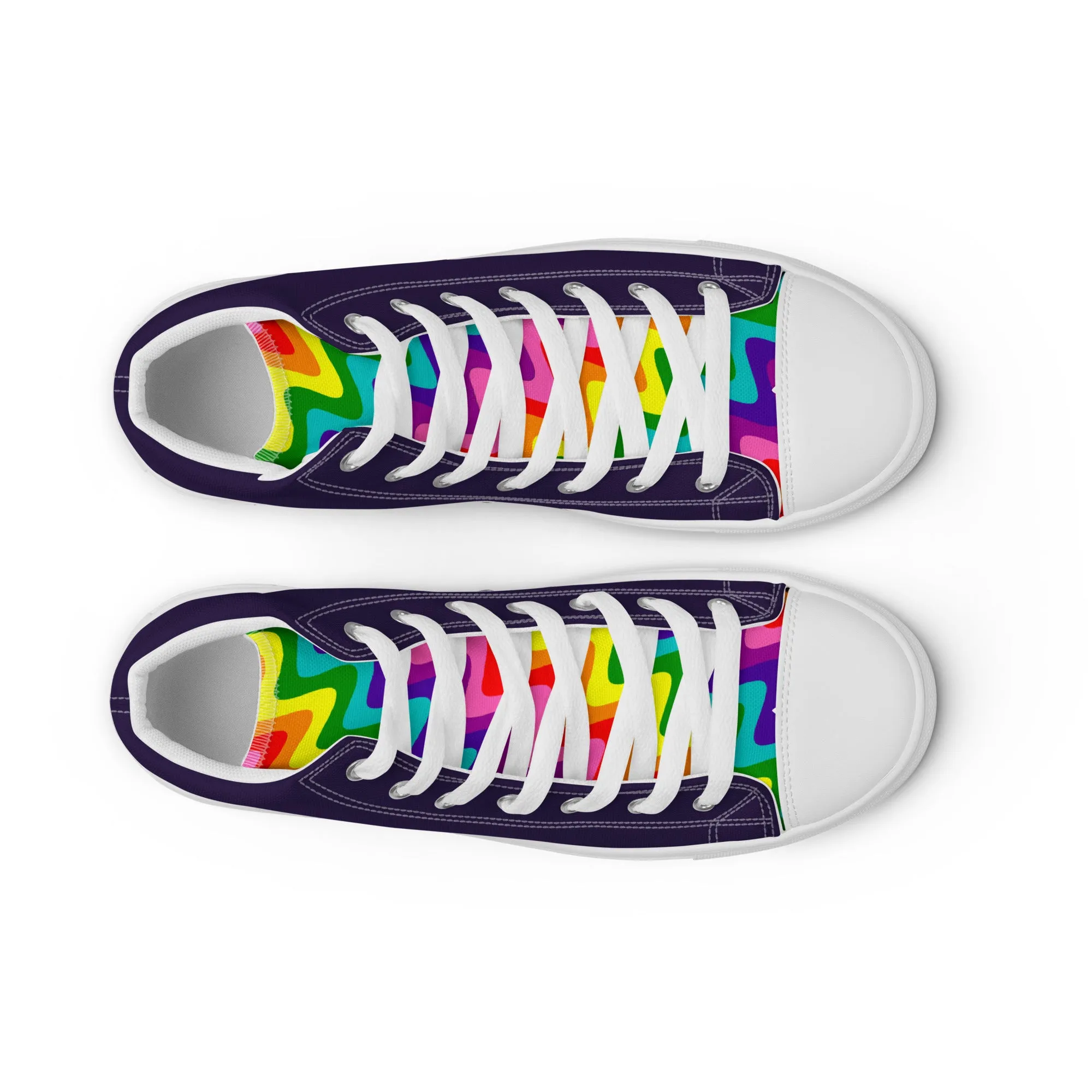 Blue and Original Pride Flag High Top Trainers (female sizes)