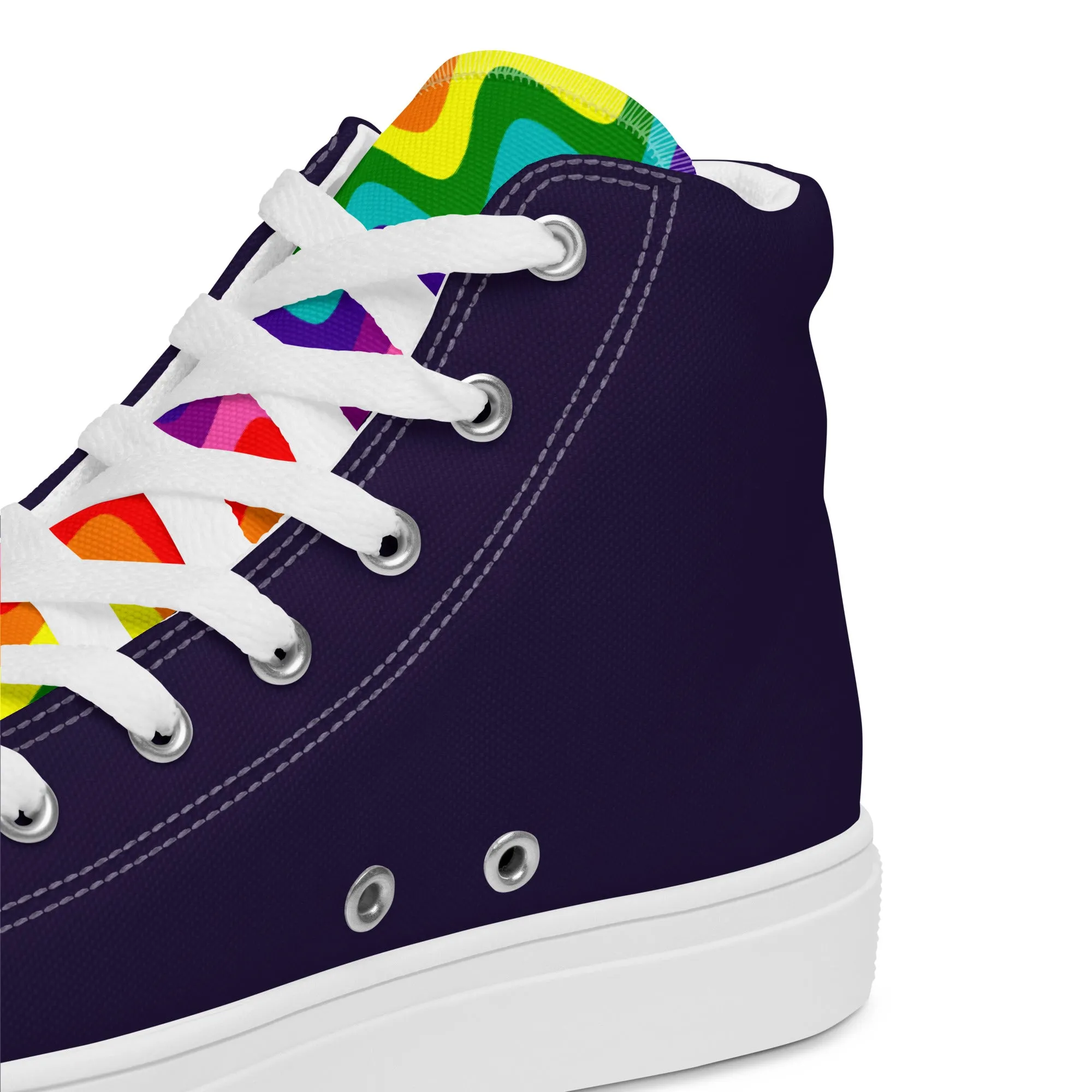 Blue and Original Pride Flag High Top Trainers (female sizes)