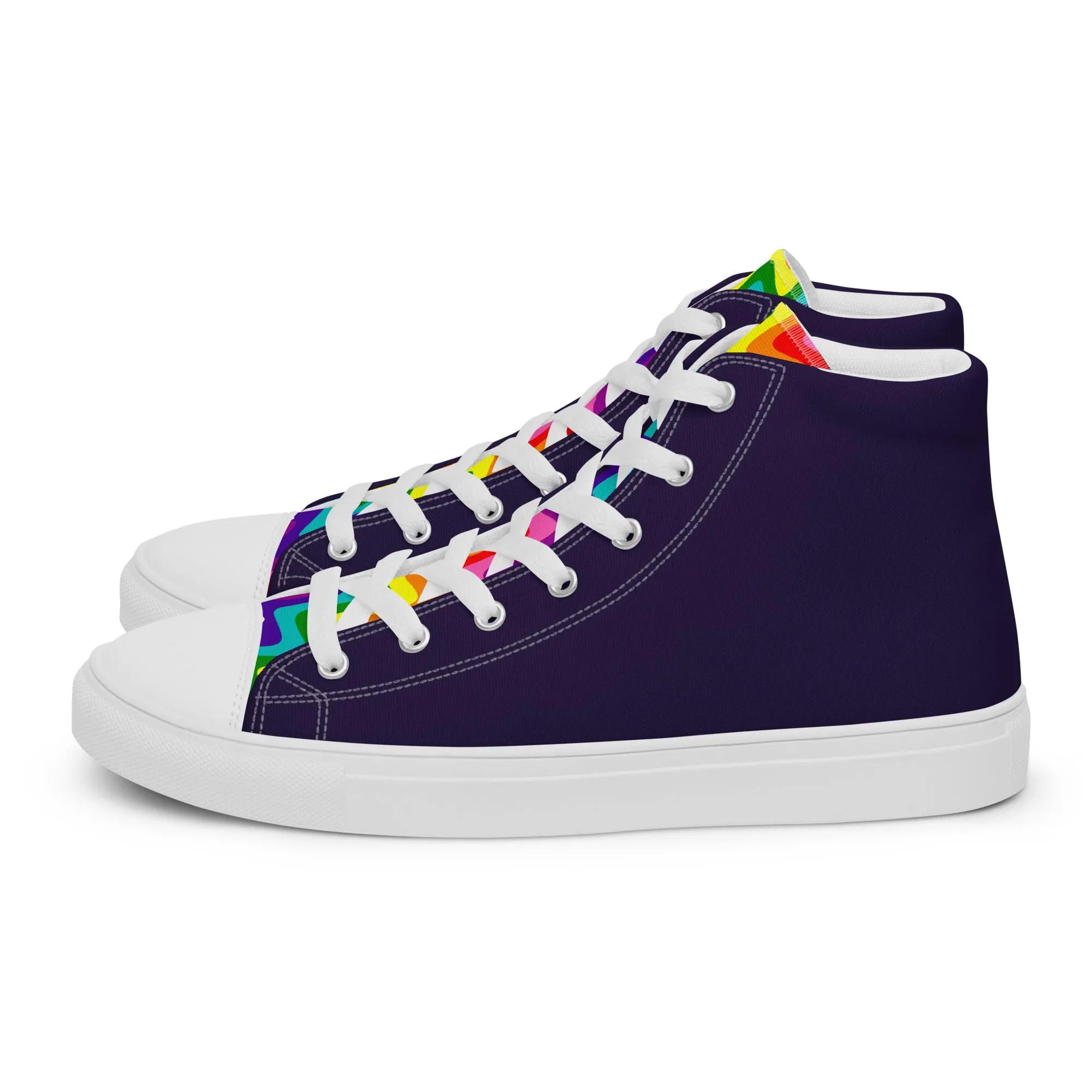 Blue and Original Pride Flag High Top Trainers (female sizes)