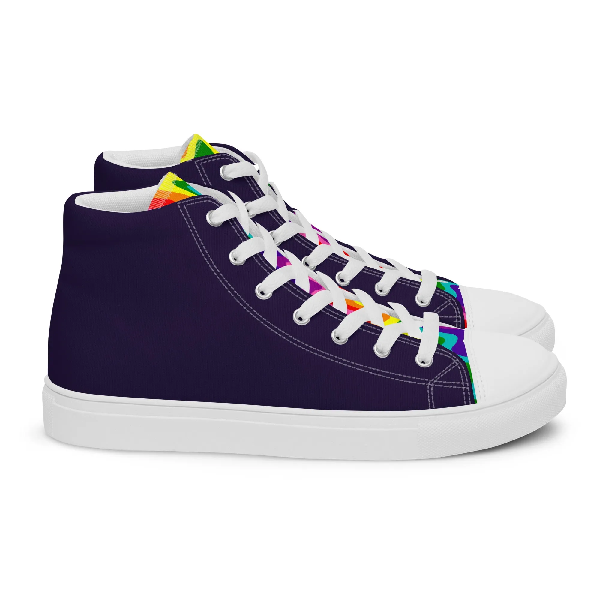 Blue and Original Pride Flag High Top Trainers (female sizes)