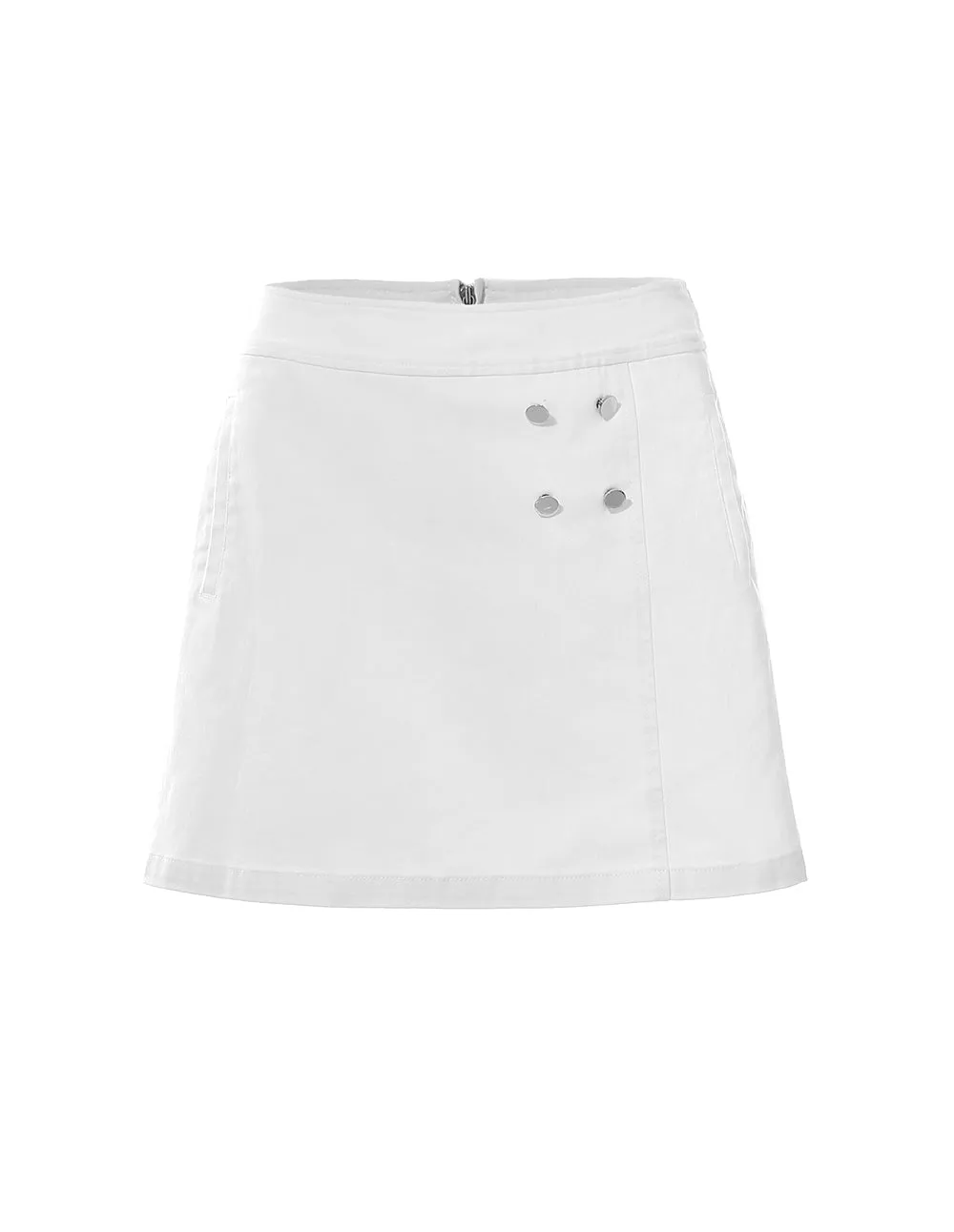 BORA AKSU Button Detail A-Line Denim Mini Skirt