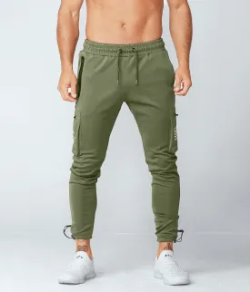 Born Tough Momentum Cargo Athletic Jogger Pants For Men Military Green