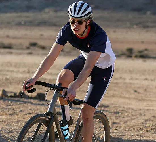 CAFE DU CYCLISTE Betty Gravel Cycling Jersey  - Navy/White