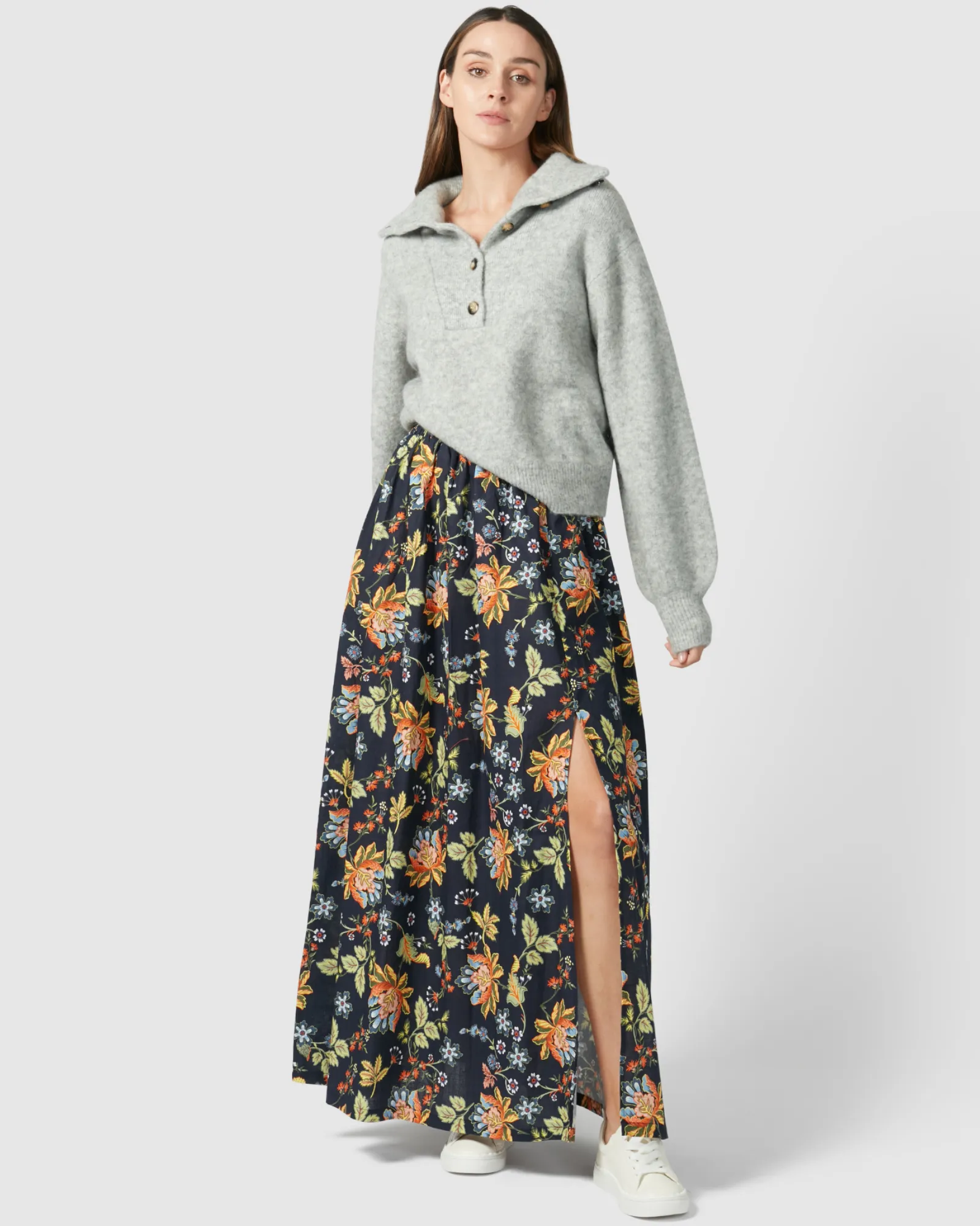 Capri Skirt - Navy Floral