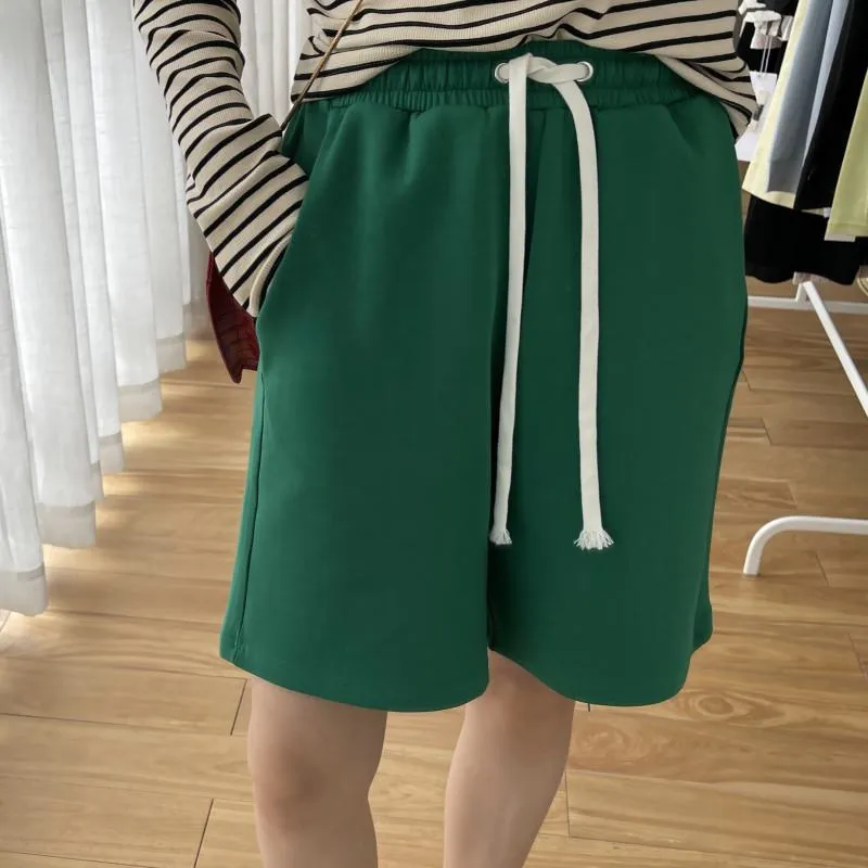 Casual Versatile Loose Fit Sports Chic Drawstring Wide-Leg High-Waisted Shorts