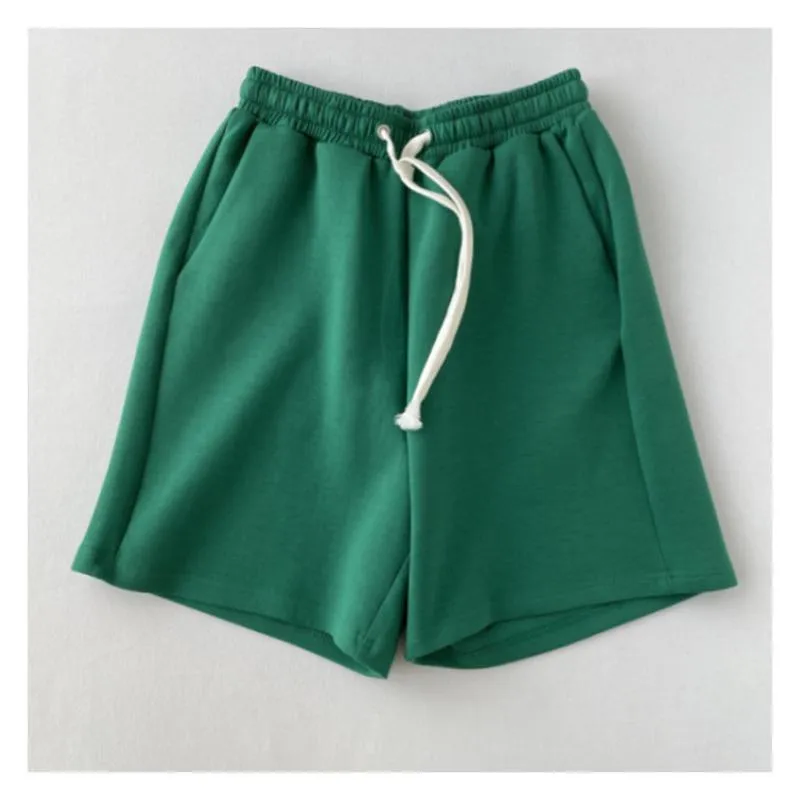 Casual Versatile Loose Fit Sports Chic Drawstring Wide-Leg High-Waisted Shorts