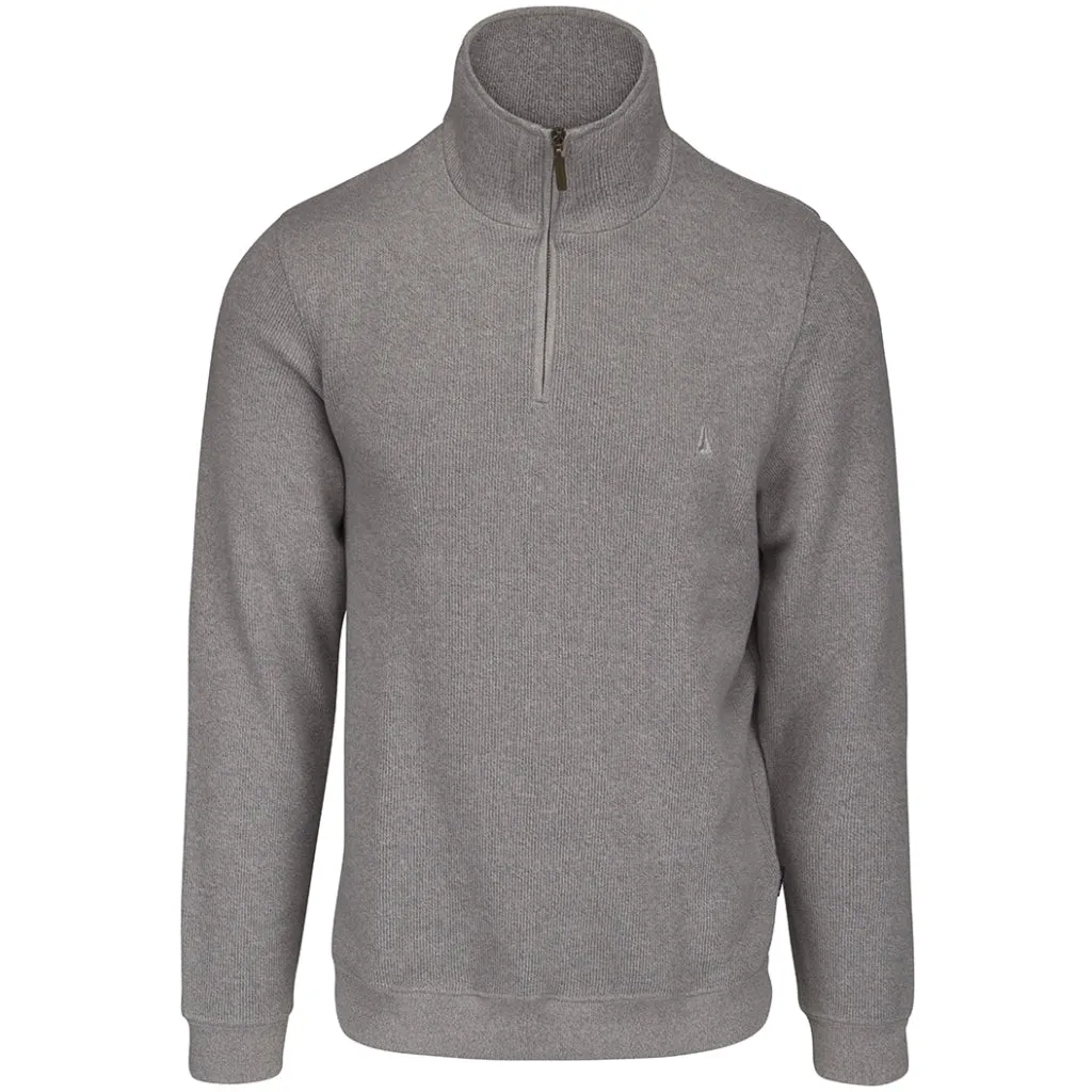 Cromwell 3XL-4XL Half Zip Sweater - Grey Melange