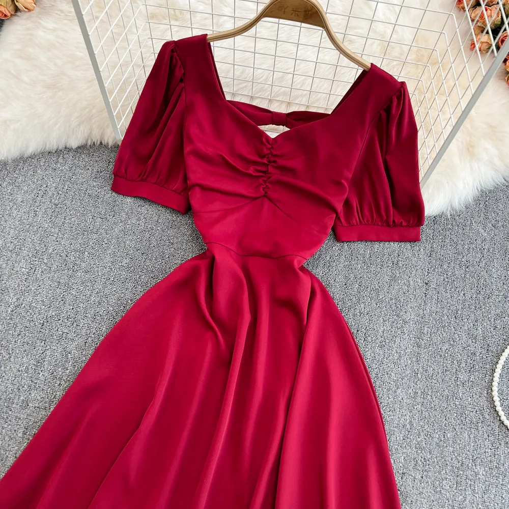 Cute bow A line short dress fashion dress    S483