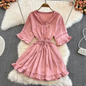 Cute v neck short dress A line fashion dress    S451