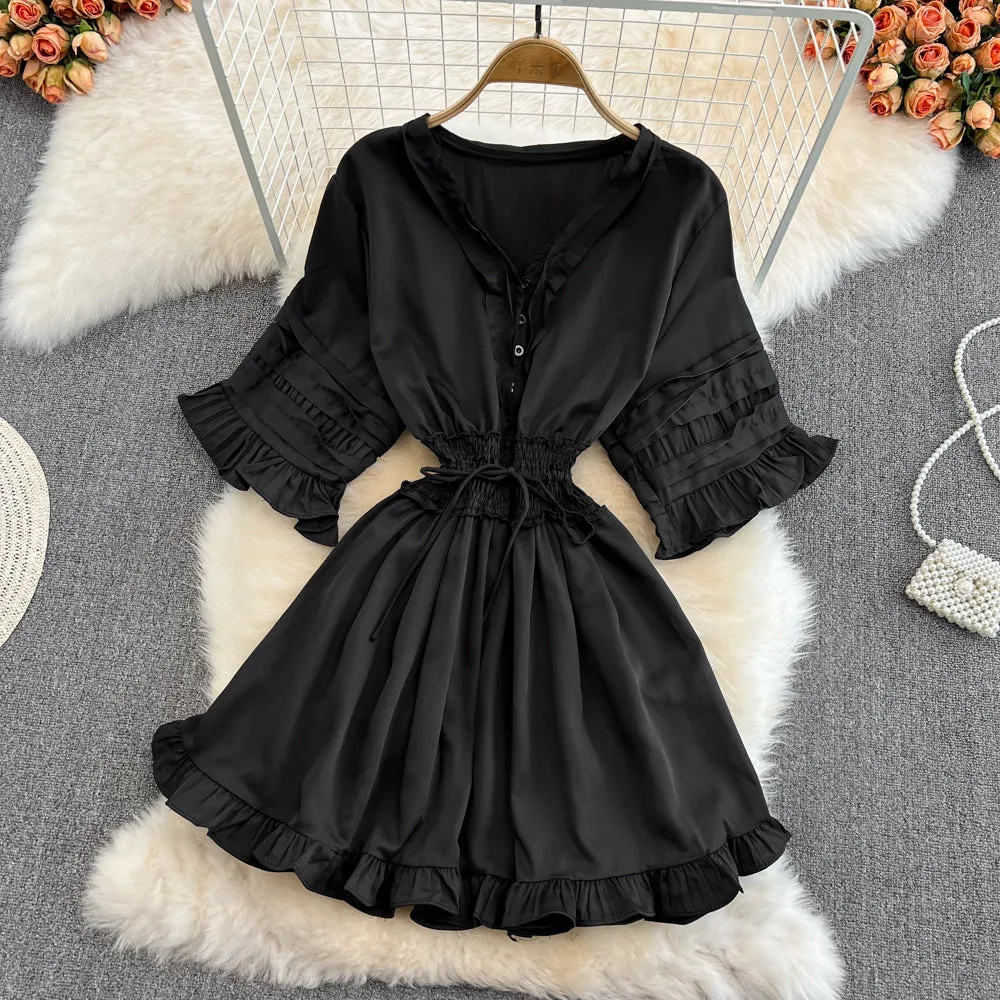 Cute v neck short dress A line fashion dress    S451