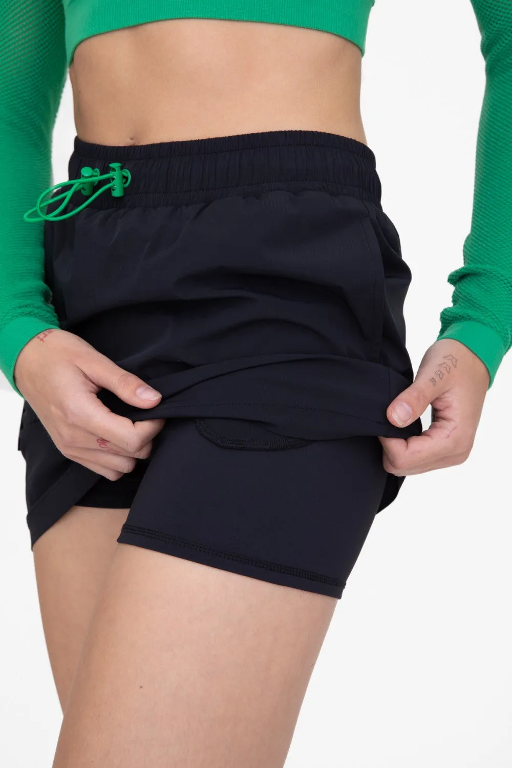 Double Bungee Utility Mini Skort-2 Colors!