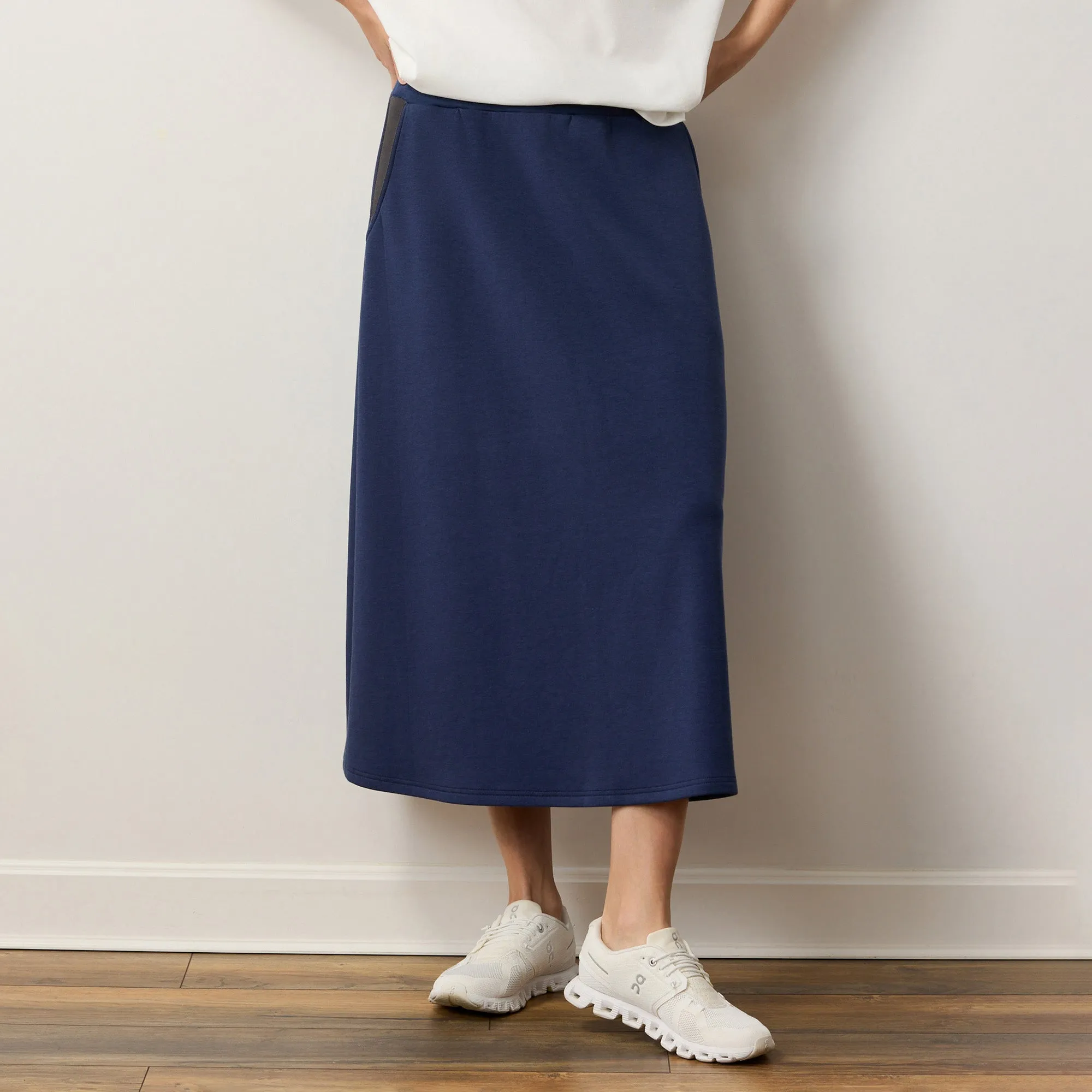 Double Knit Casual Midi Skirt