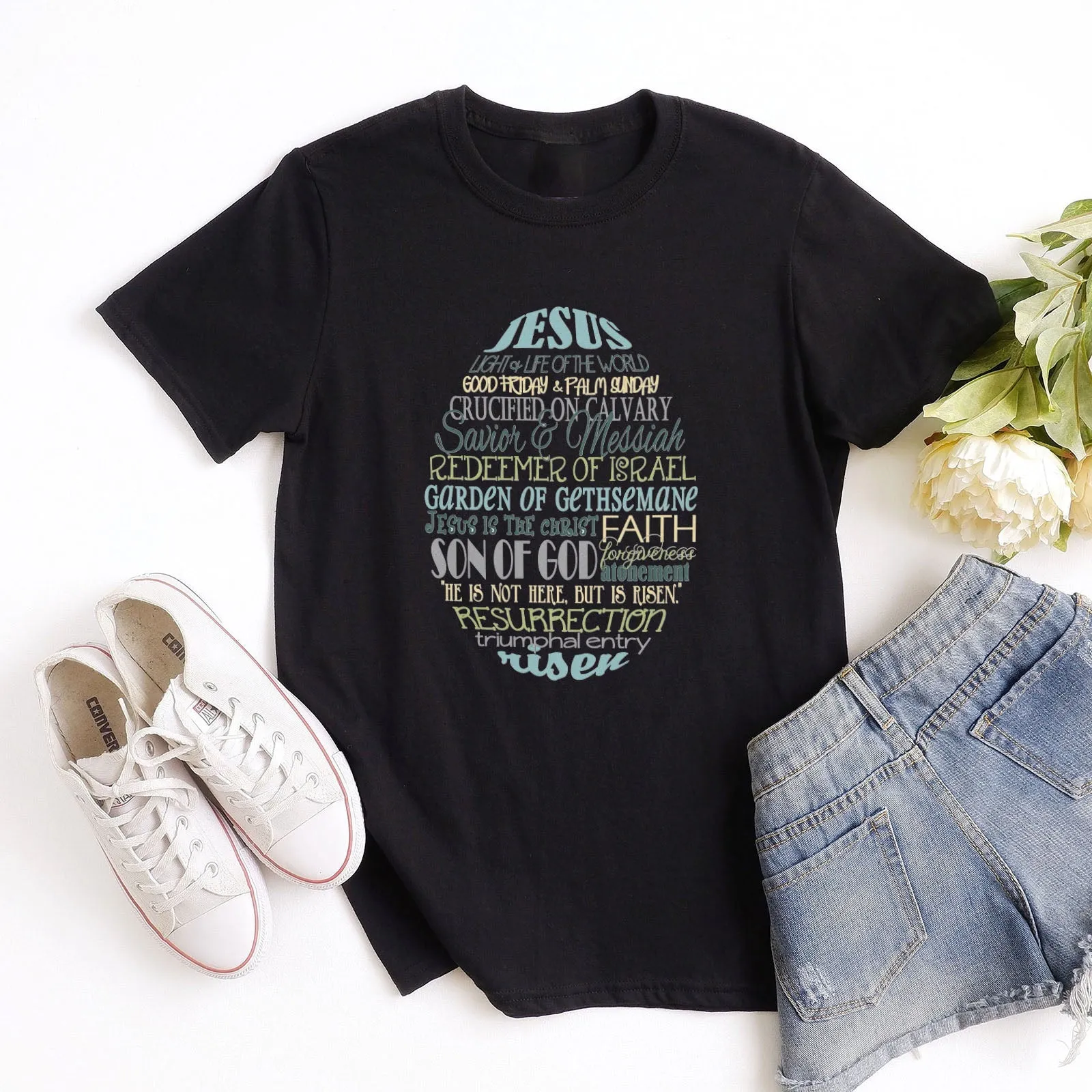 Easter Egg Subway Tee Shirts For Women - Christian Easter T Shirts