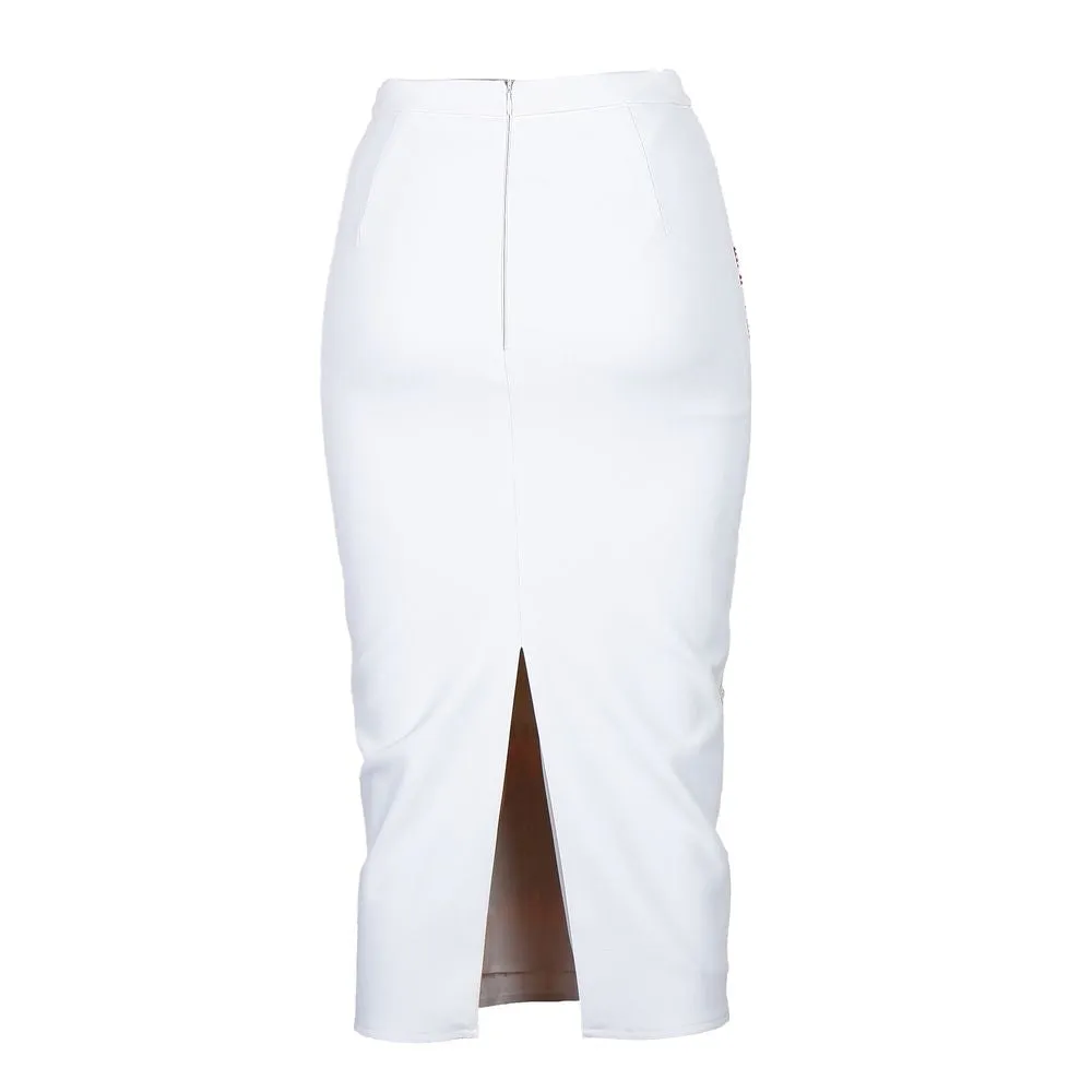 Elisabetta Franchi White Polyester Women Skirt