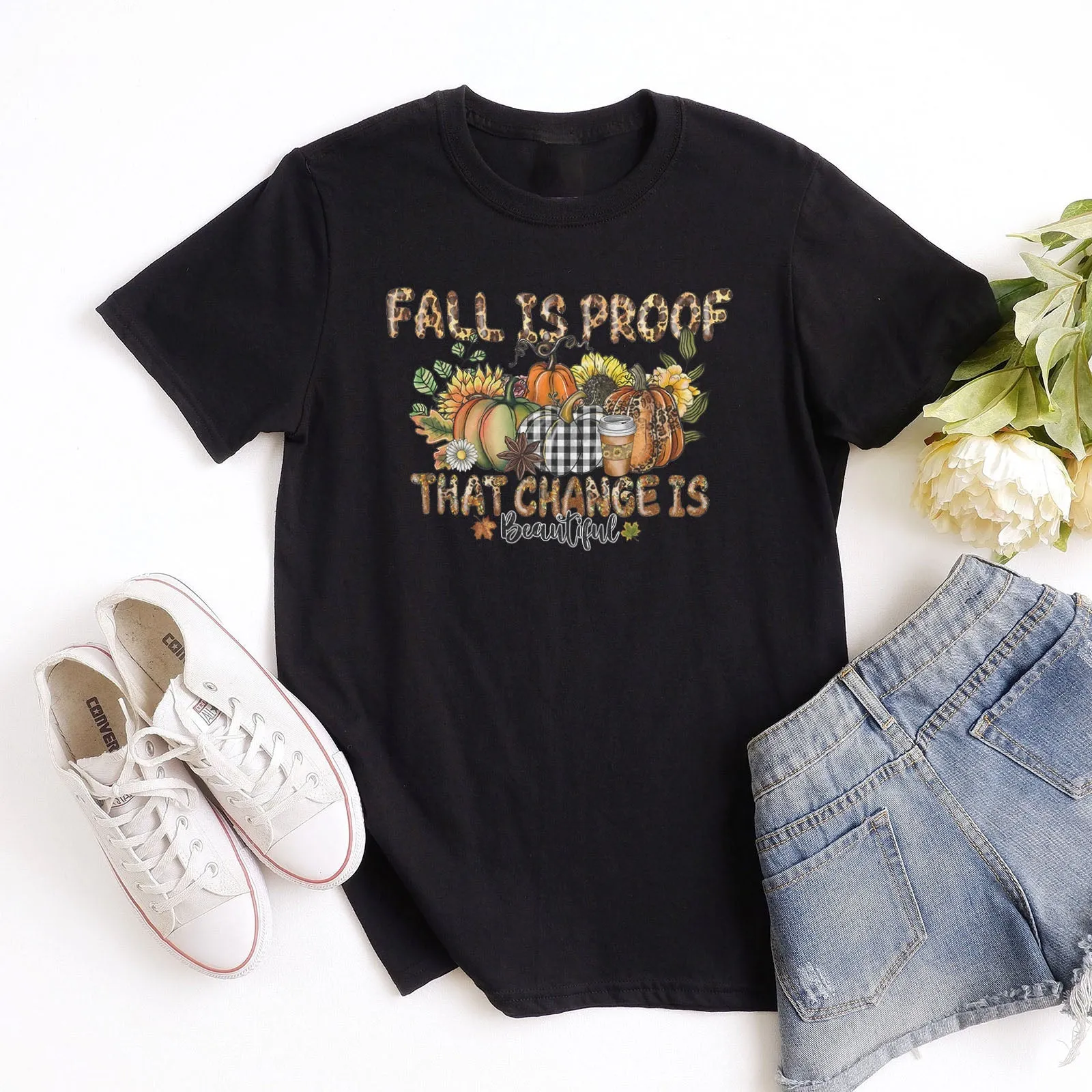 Fall Is Proof That Change Is Beautiful Tee Shirts For Women - Christian Shirts for Women - Religious Tee Shirts