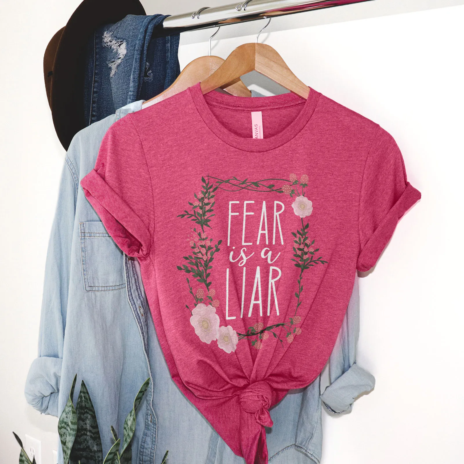 Fear is a Liar Tee Shirts For Women - Christian Shirts for Women - Religious Tee Shirts