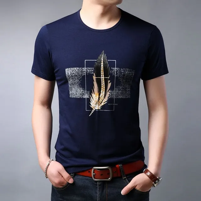 Feather Printed Summer Street Wear Tees