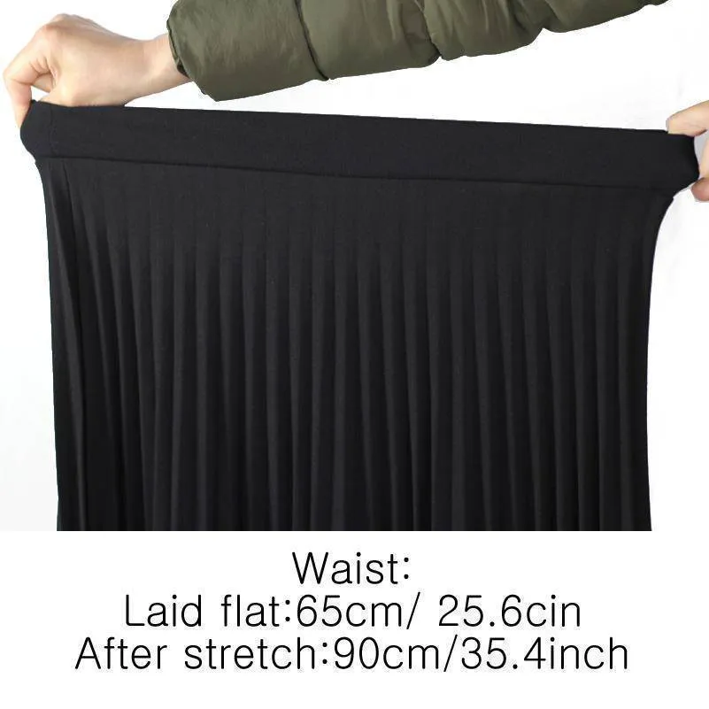 Fits Waist 25'-35", 10 Matte Colors, Breathable, High Waist Pleated Ankle Length Chiffon Skirt