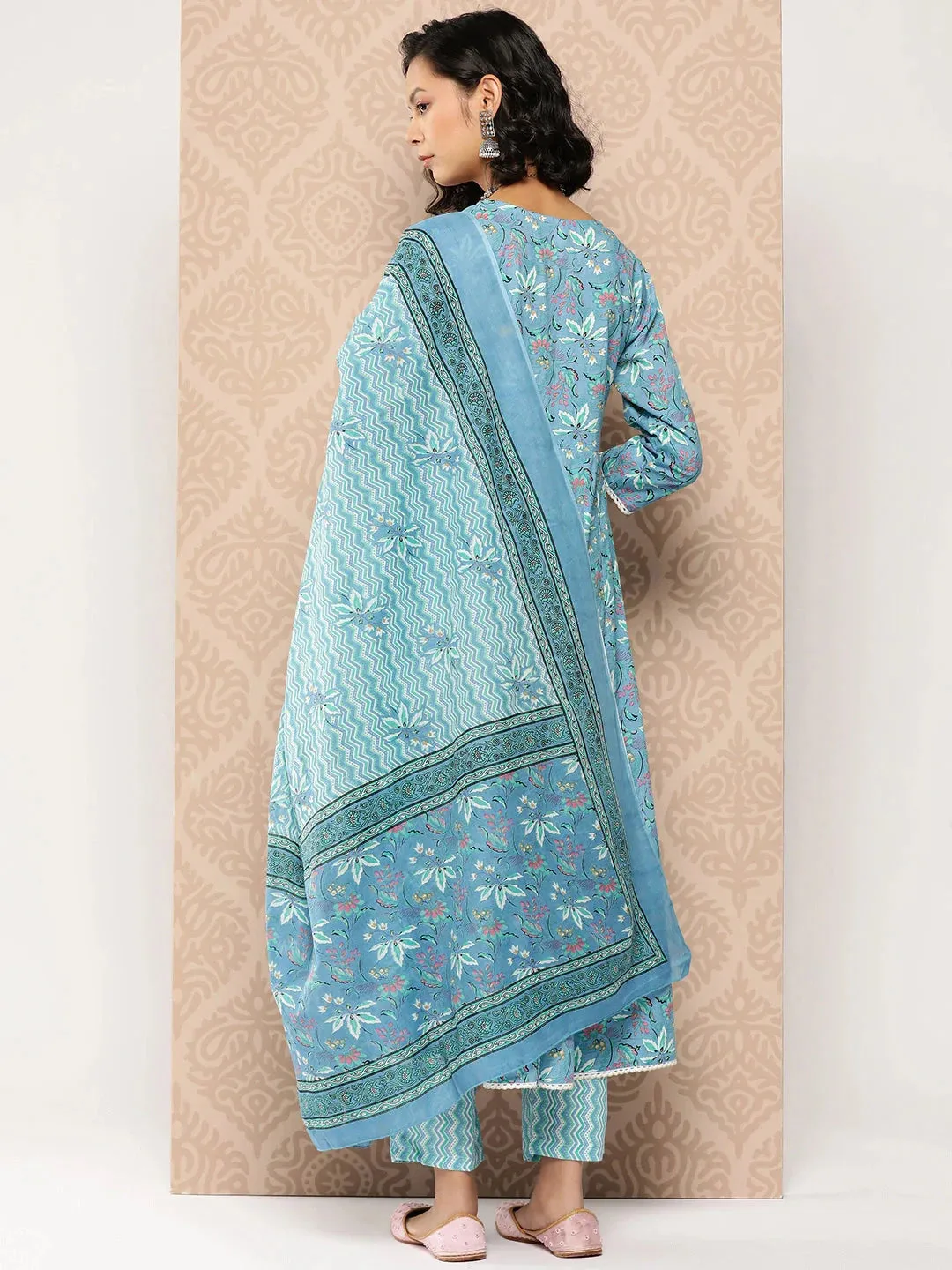 Floral Cotton Kurta Dupatta Set