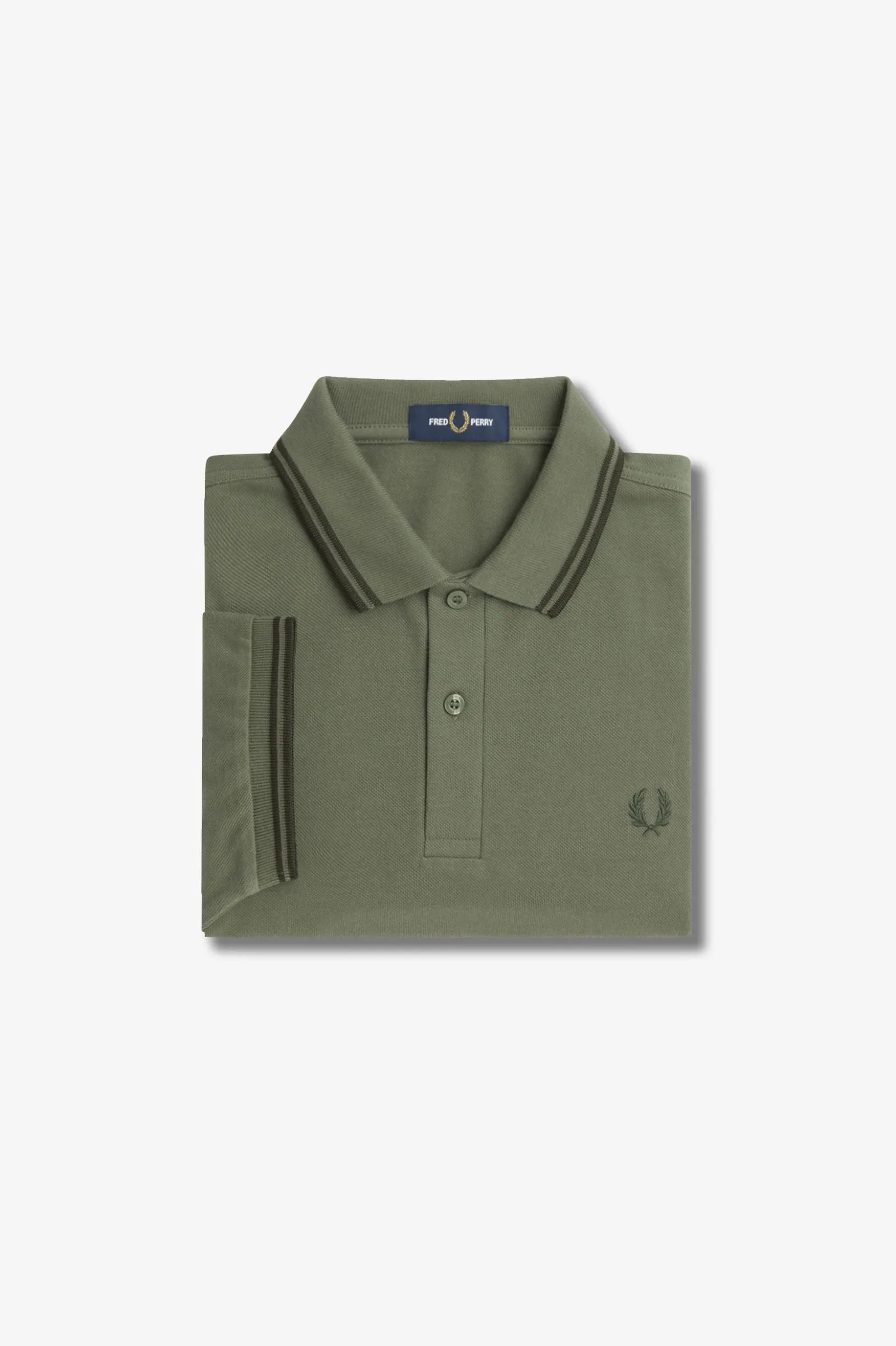 Fred Perry Laurel Green Polo with Dark Green Twin Tipping