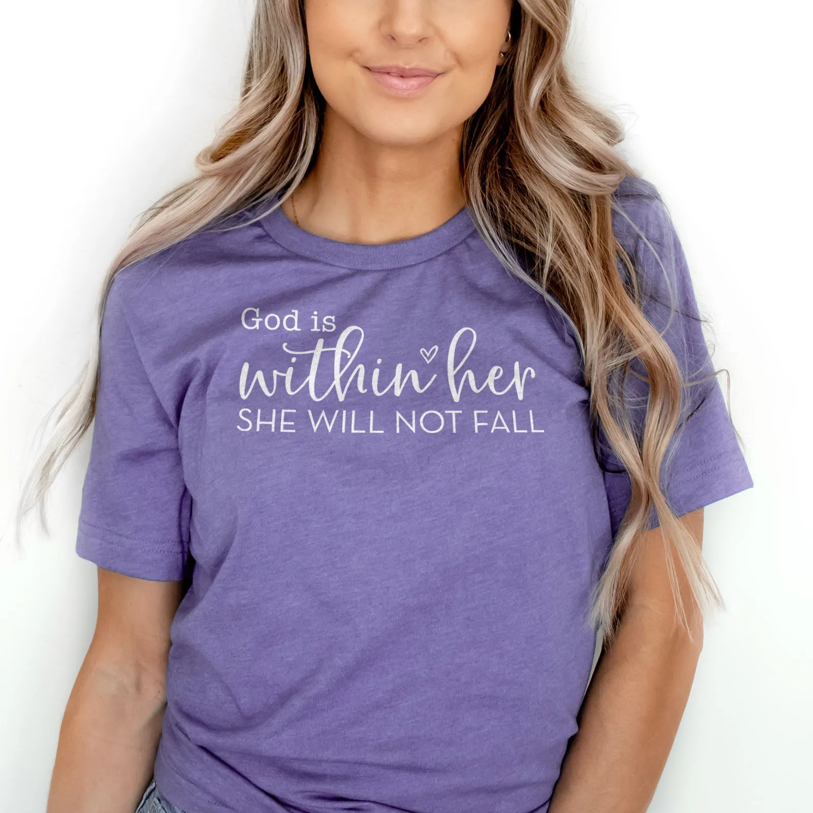 God Is Within Her She Will Not Fall Tee Shirts For Women - Christian Shirts for Women - Religious Tee Shirts