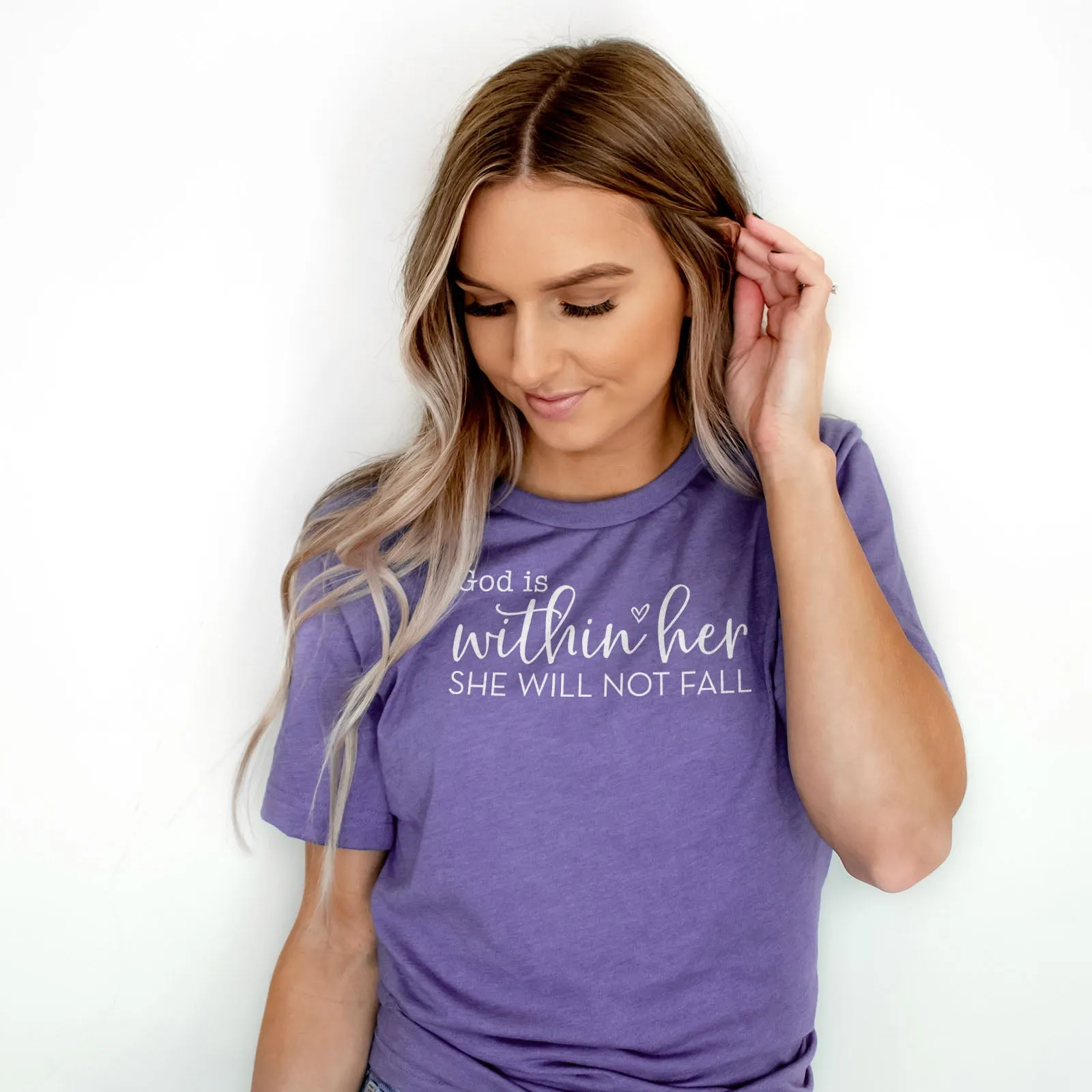 God Is Within Her She Will Not Fall Tee Shirts For Women - Christian Shirts for Women - Religious Tee Shirts