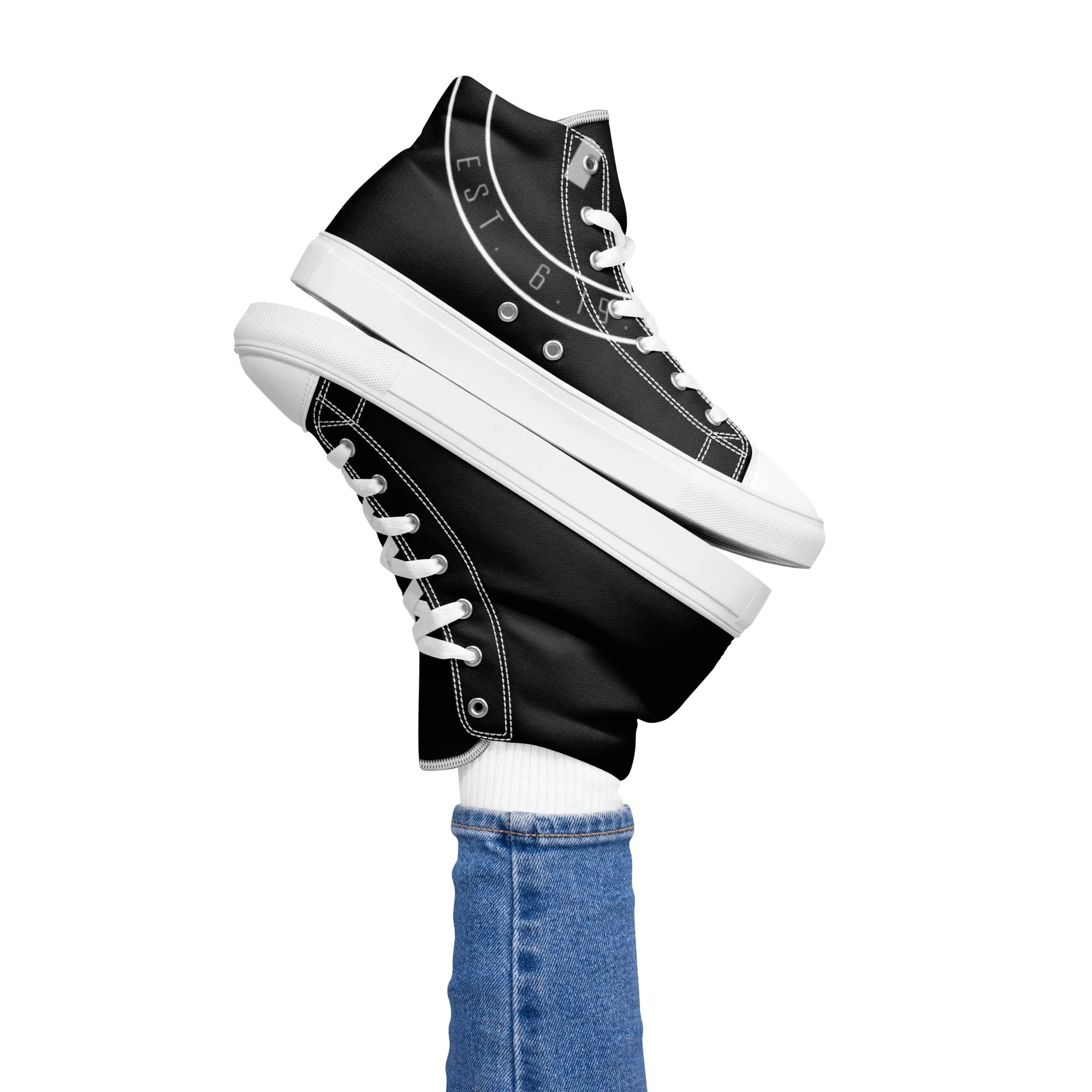 HauteButch Black Canvas High Top Shoes