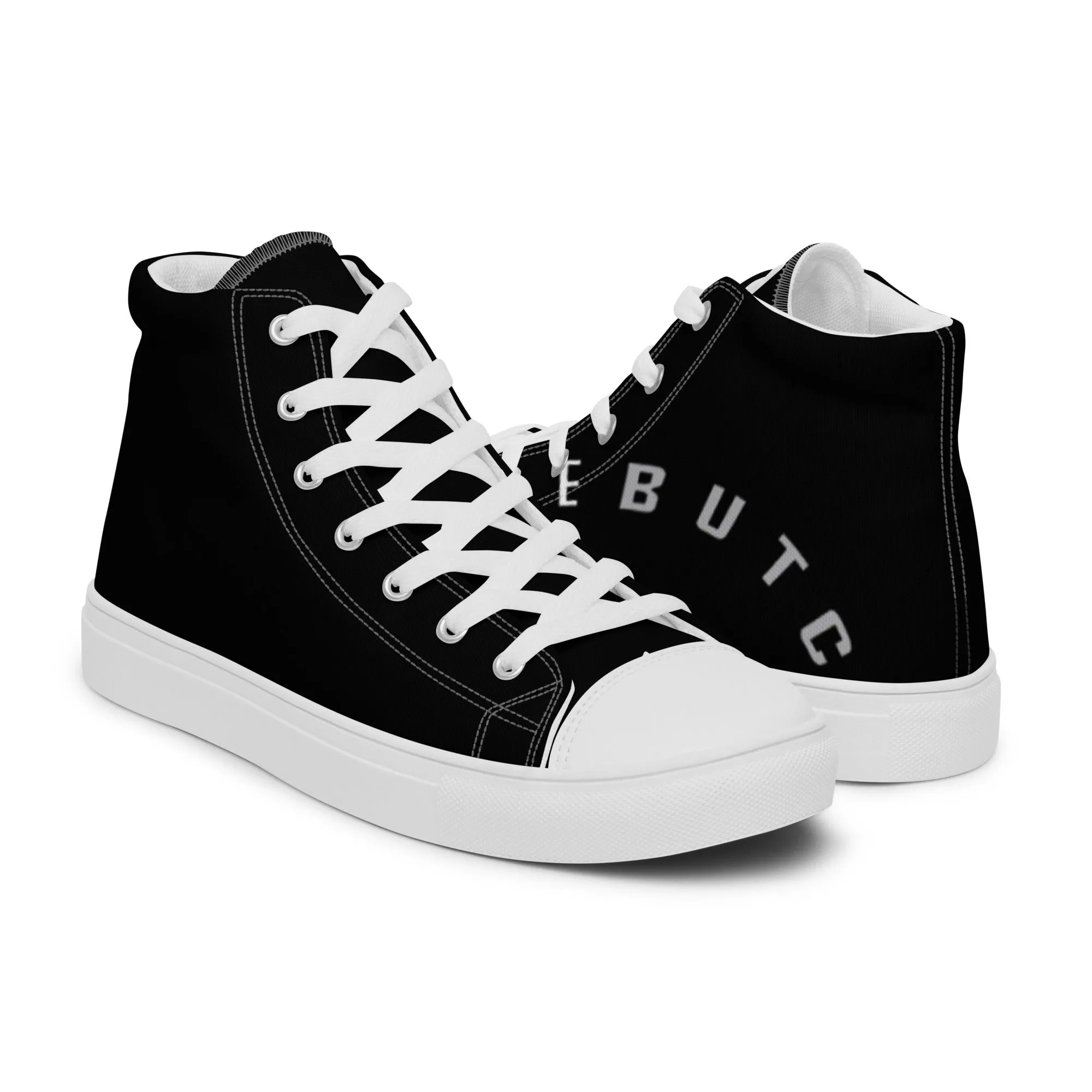 HauteButch Black Canvas High Top Shoes