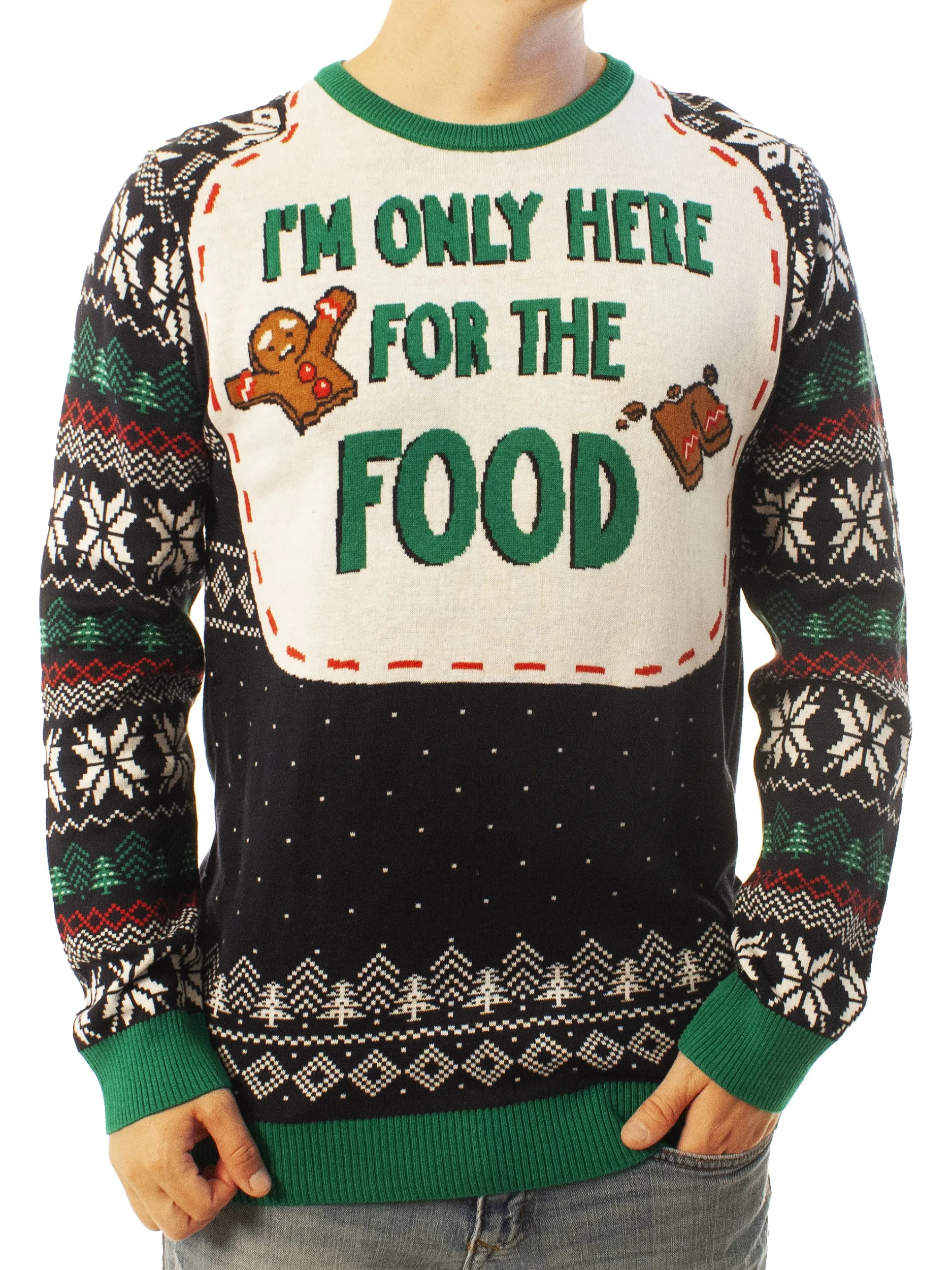 Here For The Food | Ugly Christmas Sweater For Men & Women | Unisex Sizing