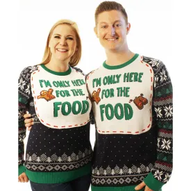 Here For The Food | Ugly Christmas Sweater For Men & Women | Unisex Sizing