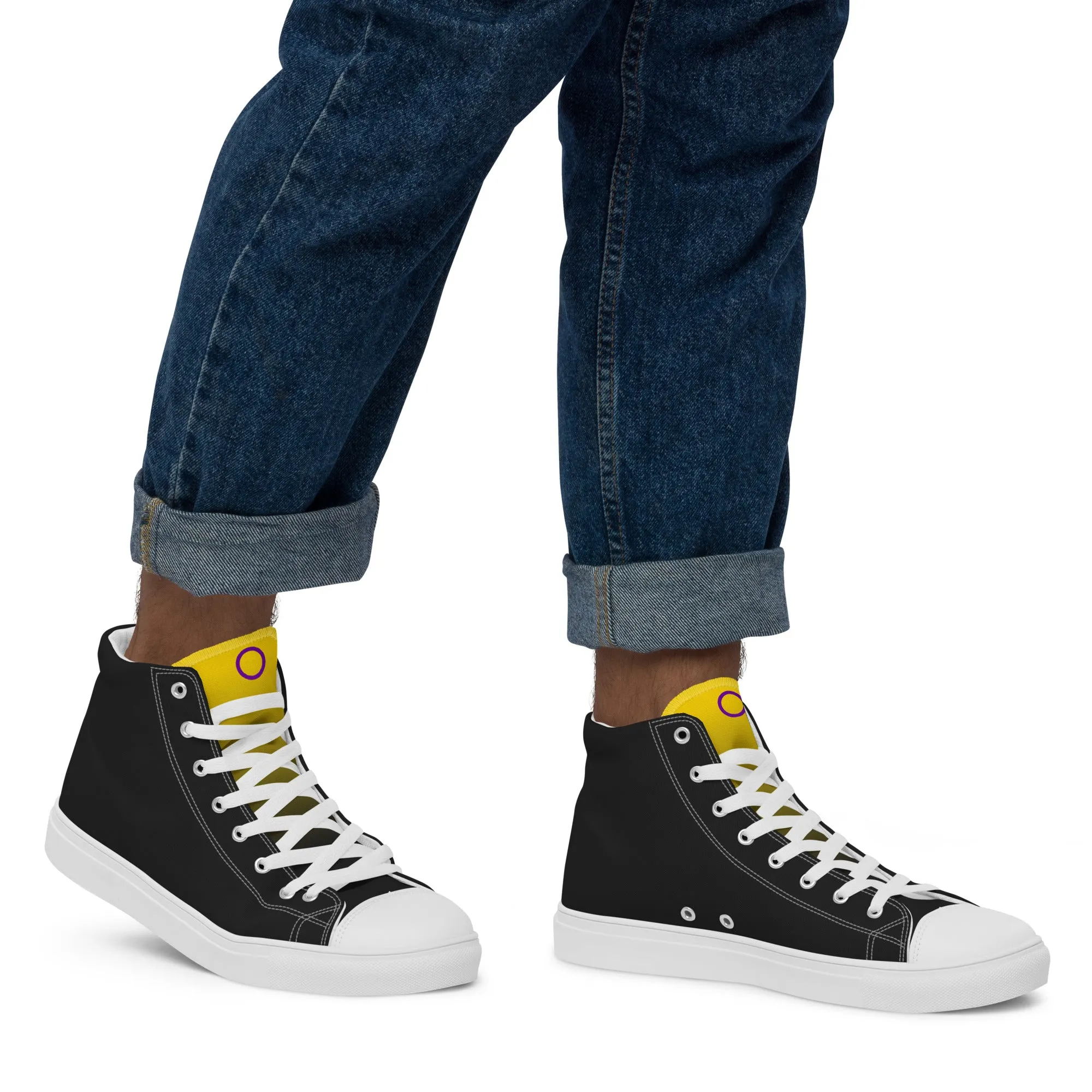 Intersex Pride Black High Top Trainers (male sizes)