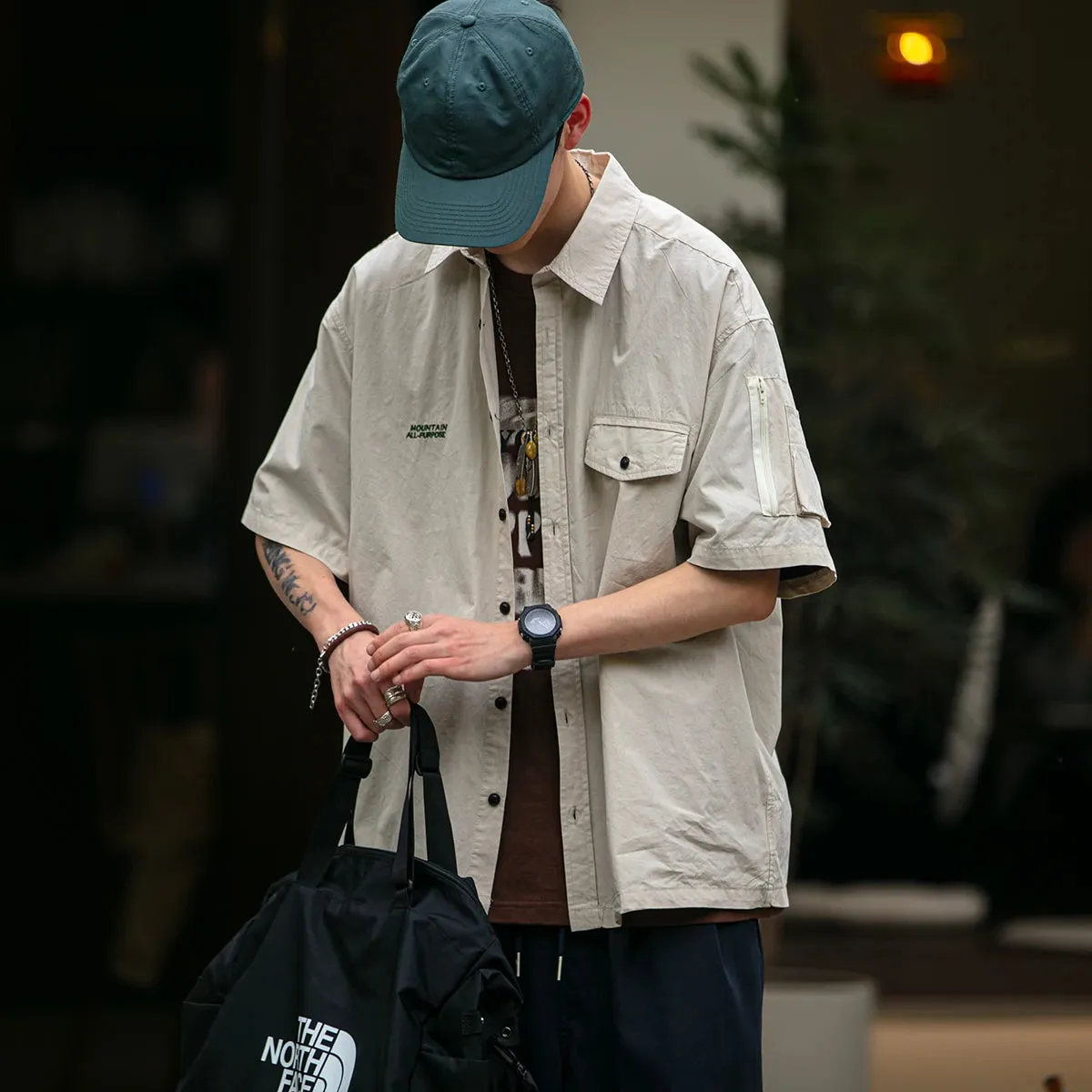 Japanese Streetwear Vintage Casual Shirt - Loose Couple Short Sleeve Thin Tee Tops