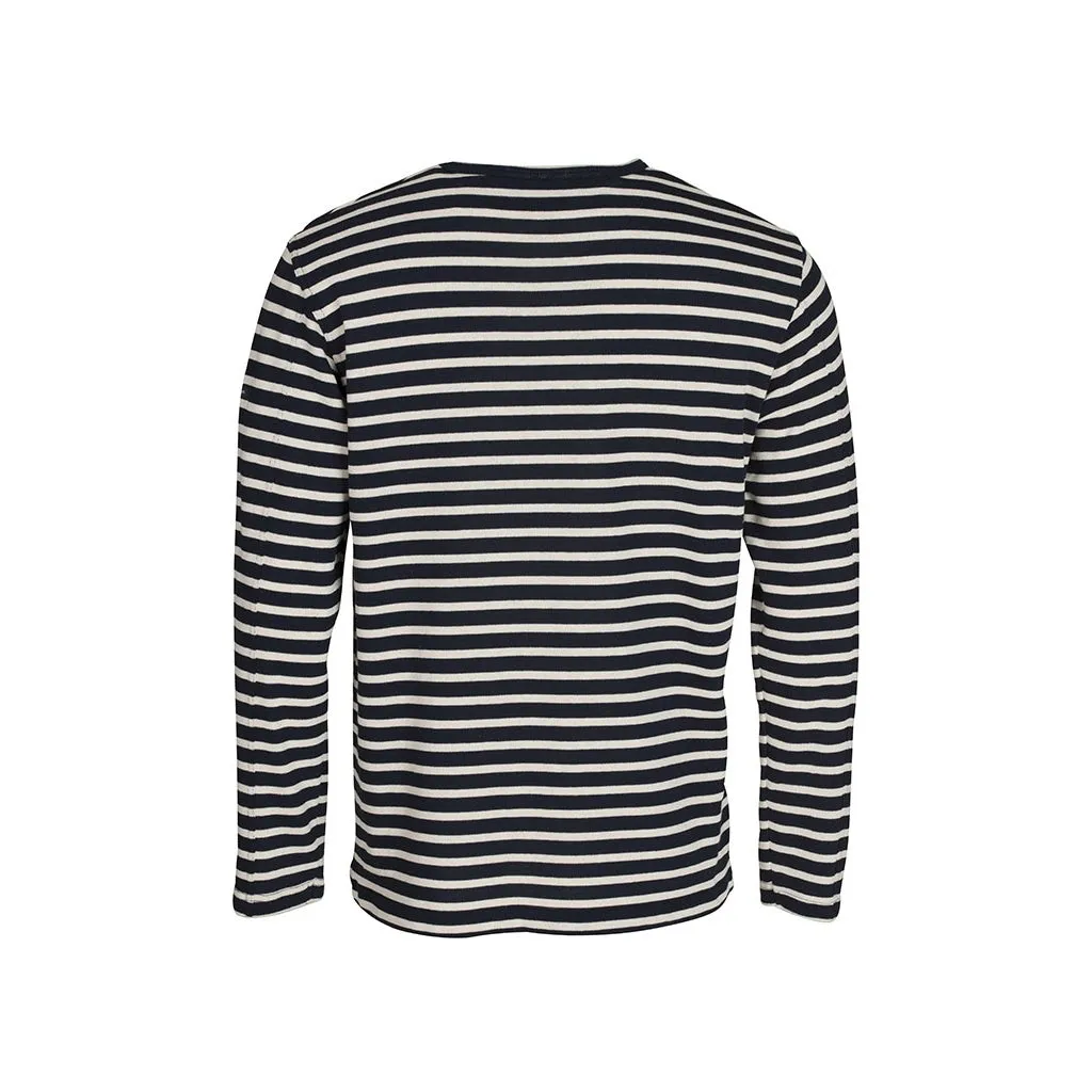 Jaques Striped Long Sleeve Tee - SR Navy/Ecru