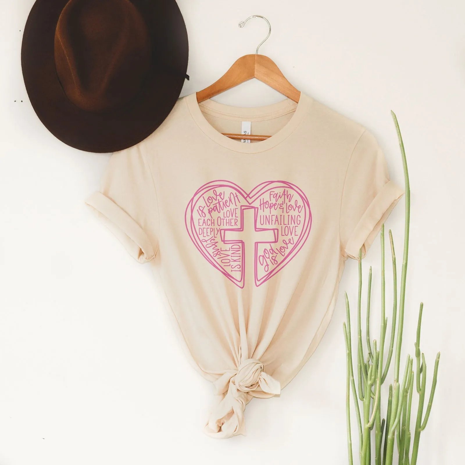 Jesus is Love Heart Tee Shirts For Women - Christian Shirts for Women - Religious Tee Shirts