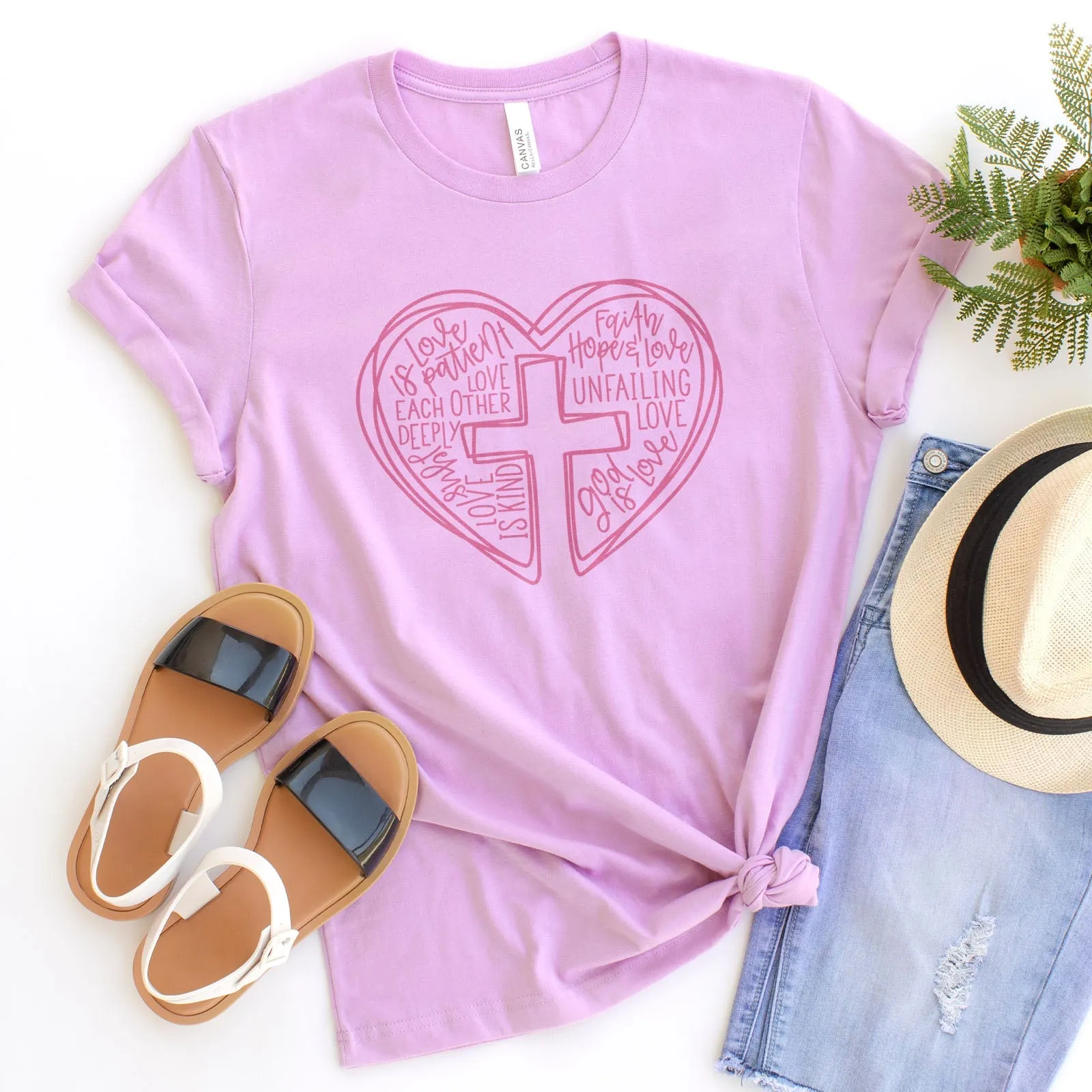 Jesus is Love Heart Tee Shirts For Women - Christian Shirts for Women - Religious Tee Shirts