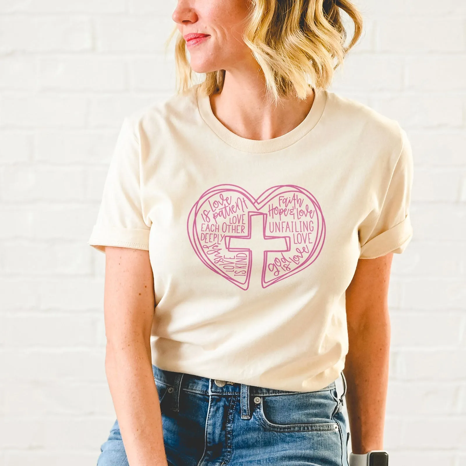 Jesus is Love Heart Tee Shirts For Women - Christian Shirts for Women - Religious Tee Shirts