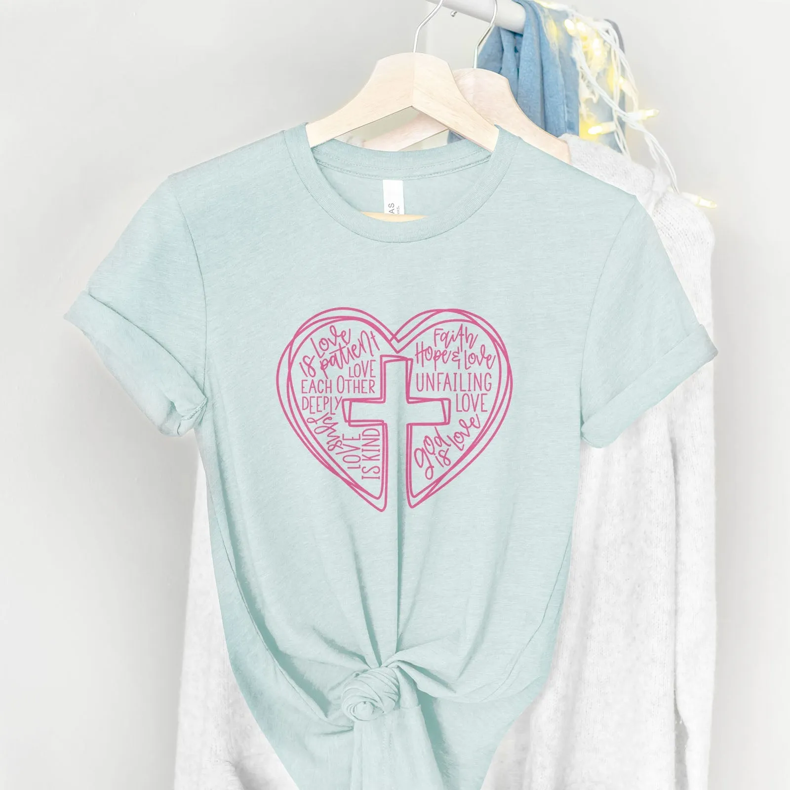 Jesus is Love Heart Tee Shirts For Women - Christian Shirts for Women - Religious Tee Shirts