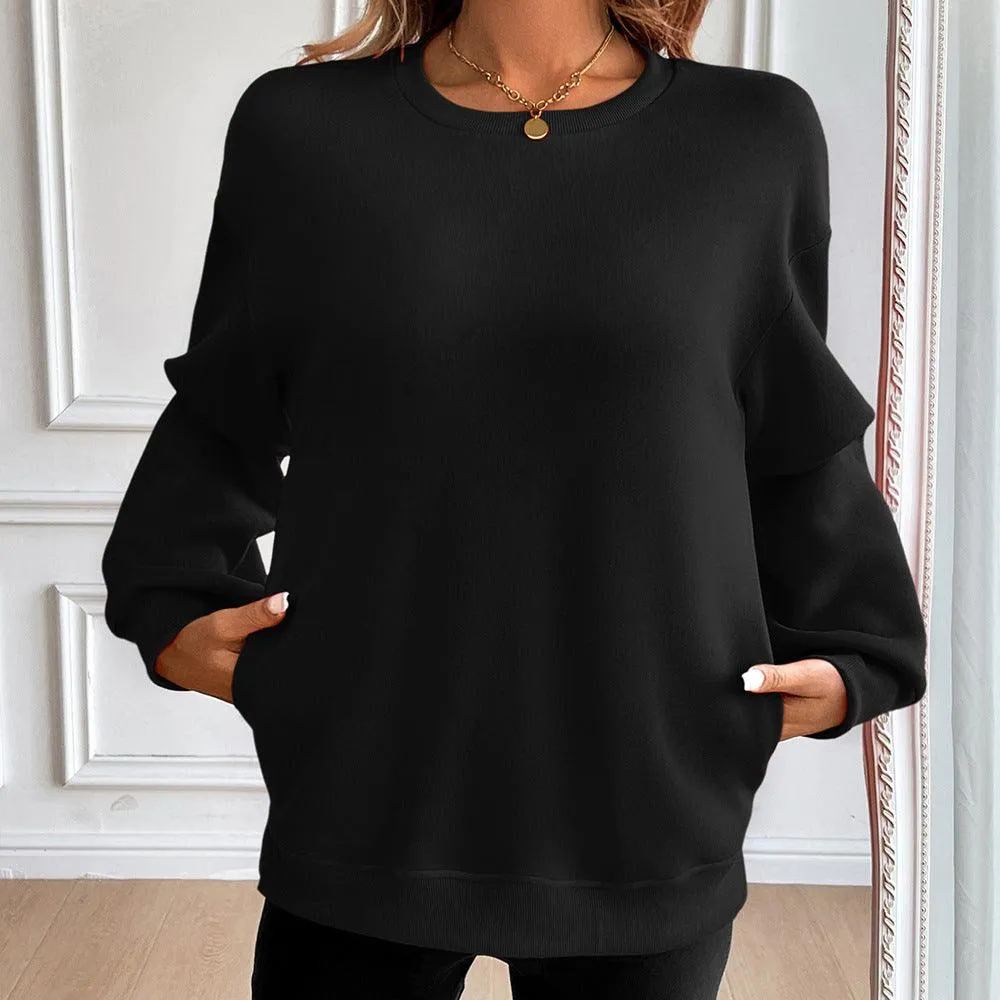 Loose Long Sleeve Casual Sweatshirt for Women – Cozy Stylish and Perfect for Every Day